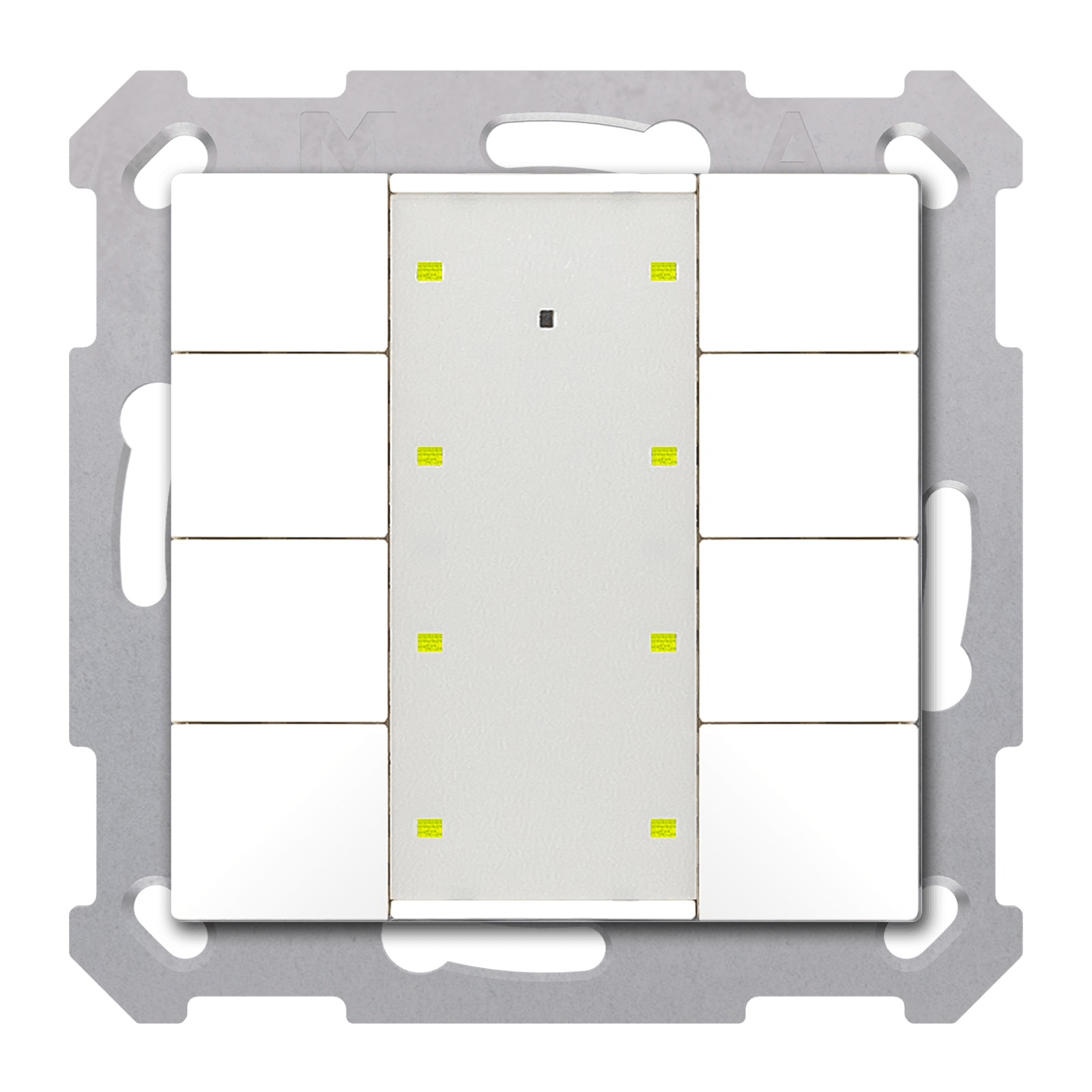 MDT - Tastiera KNX  Plus TS 55, 8 tasti + T°, bianco lucido