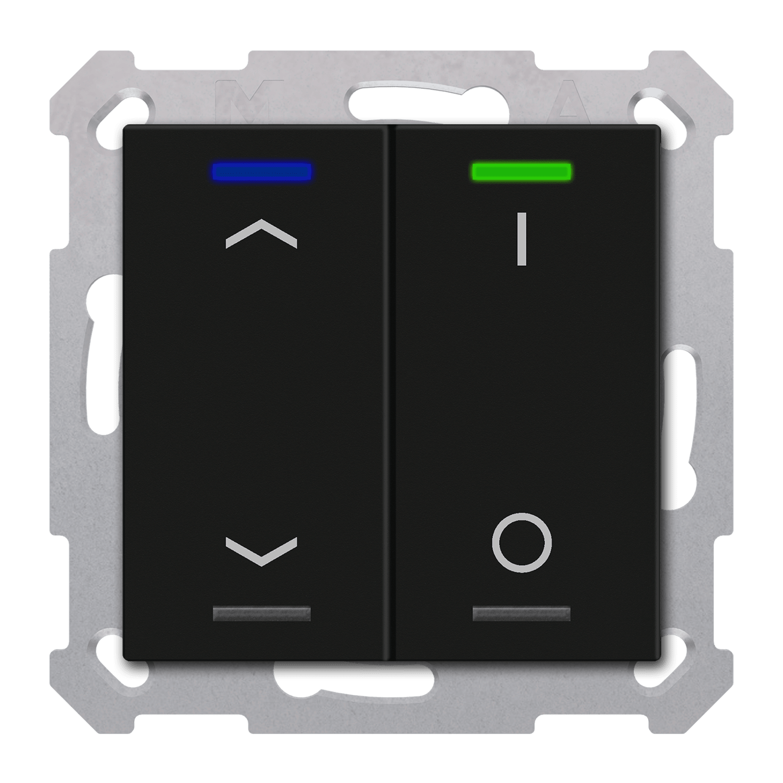 MDT - Tastiera KNX  Light 55, 2 tasti, nero opaco, combinato