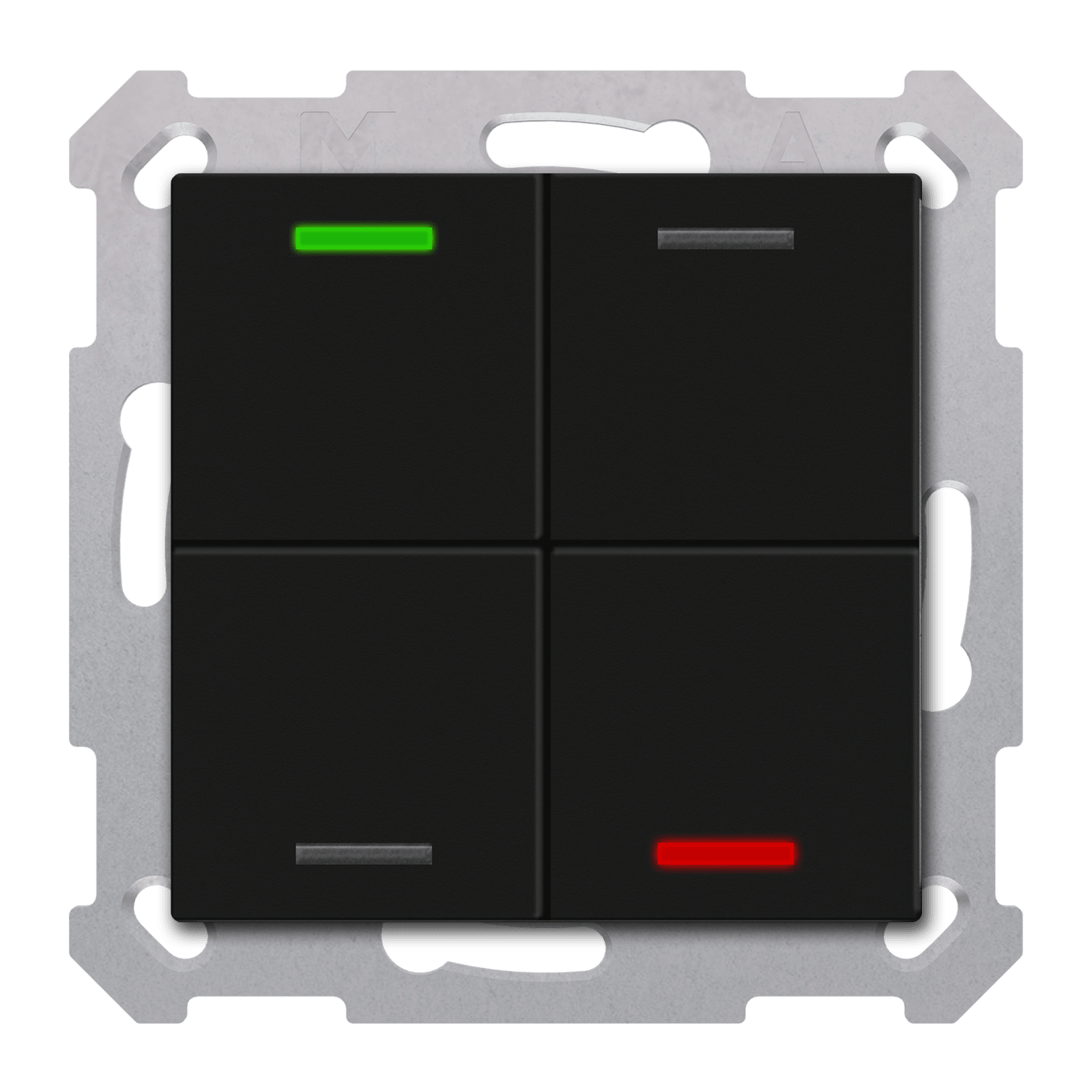 MDT - Tastiera KNX  Light 55, 4 tasti, nero opaco