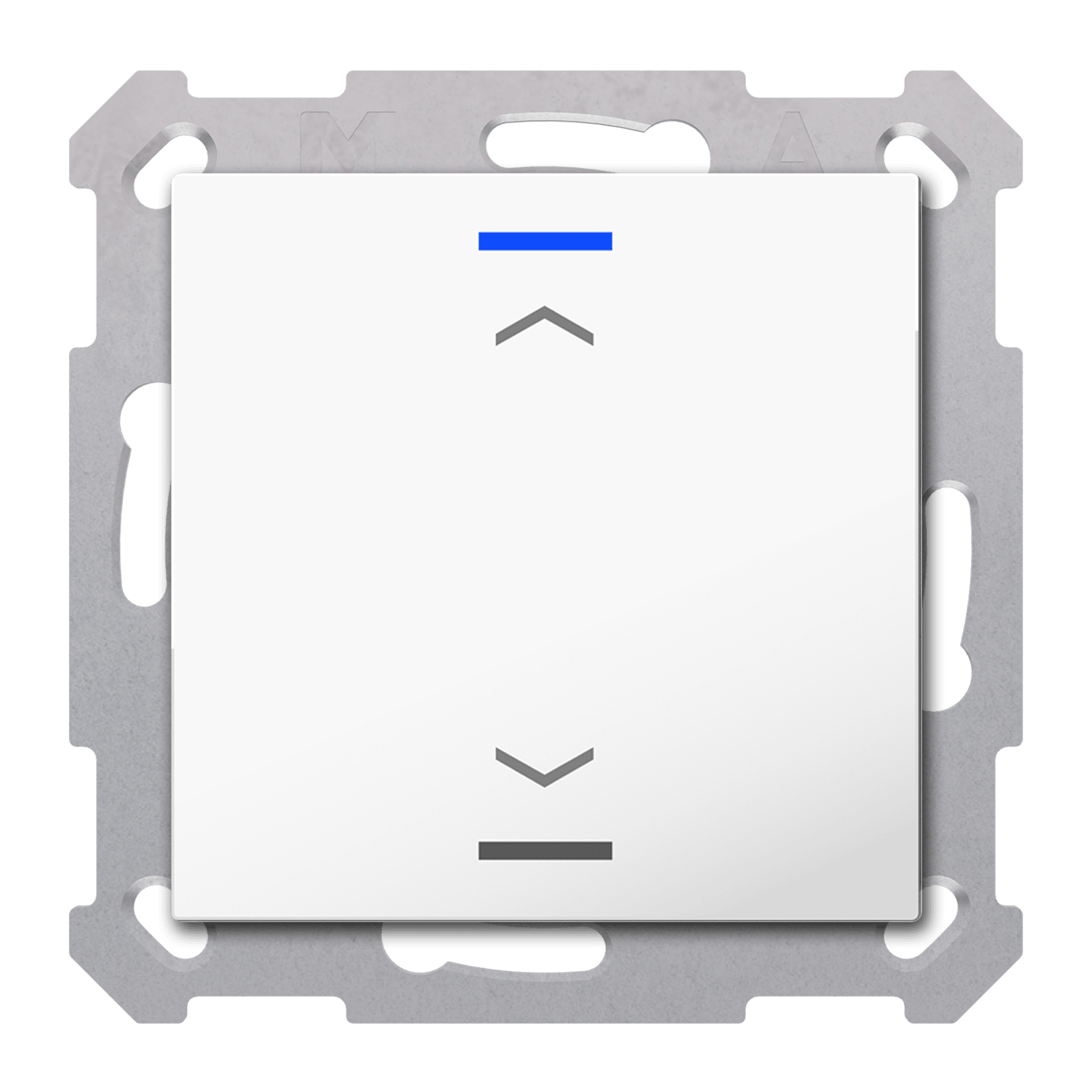 MDT - Tastiera KNX  Light 55, 1 tasto + T°, bianco lucido, tapparella