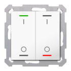 MDT - Tastiera KNX Light 55, 2 tasti + T°, bianco lucido, on/off