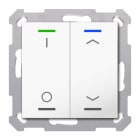 MDT - Tastiera KNX Light 55, 2 tasti + T°, bianco lucido, combinato