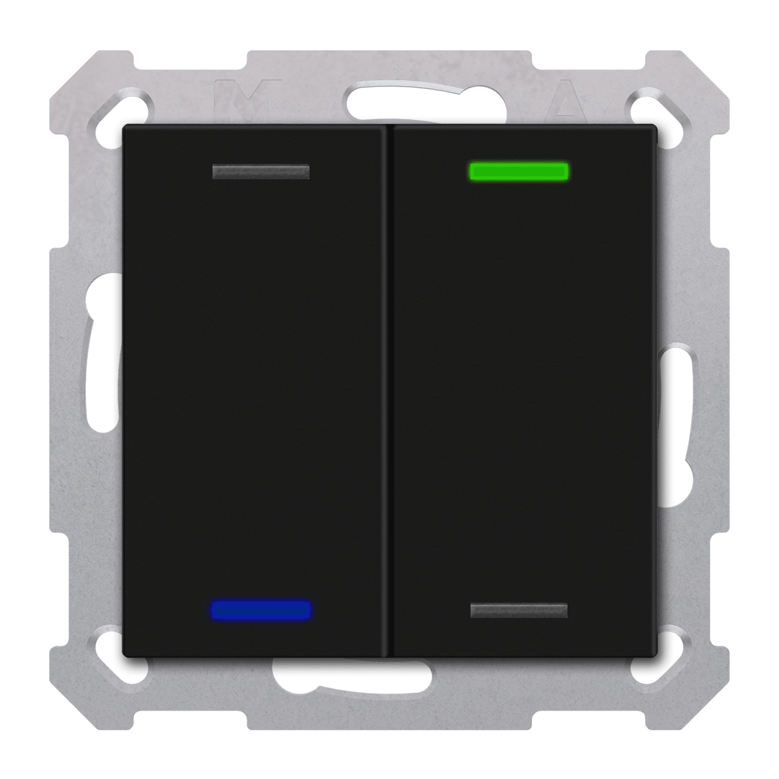 MDT - Tastiera KNX Light 55, 2 tasti + T°, nero opaco