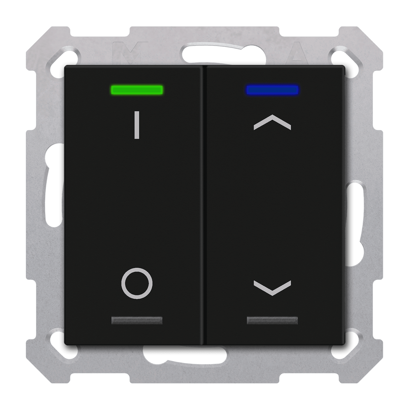 MDT - Tastiera KNX  Light 55, 2 tasti + T°, nero opaco, combinato
