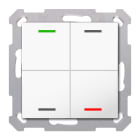 MDT - Tastiera KNX Light 55, 4 tasti + T°, bianco lucido
