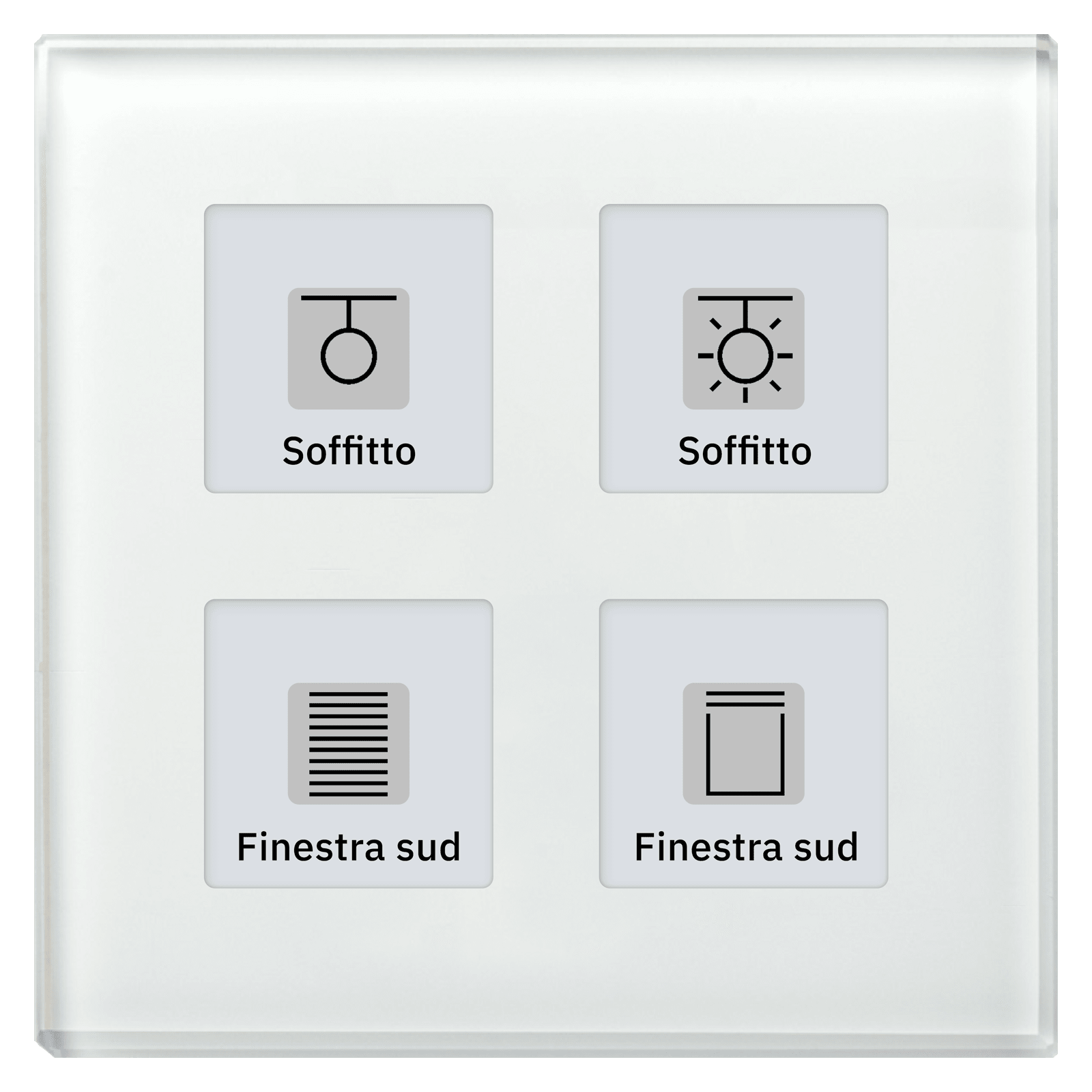 MDT - Tastiera 4 tasti con attuatore, RF KNX, vetro bianco