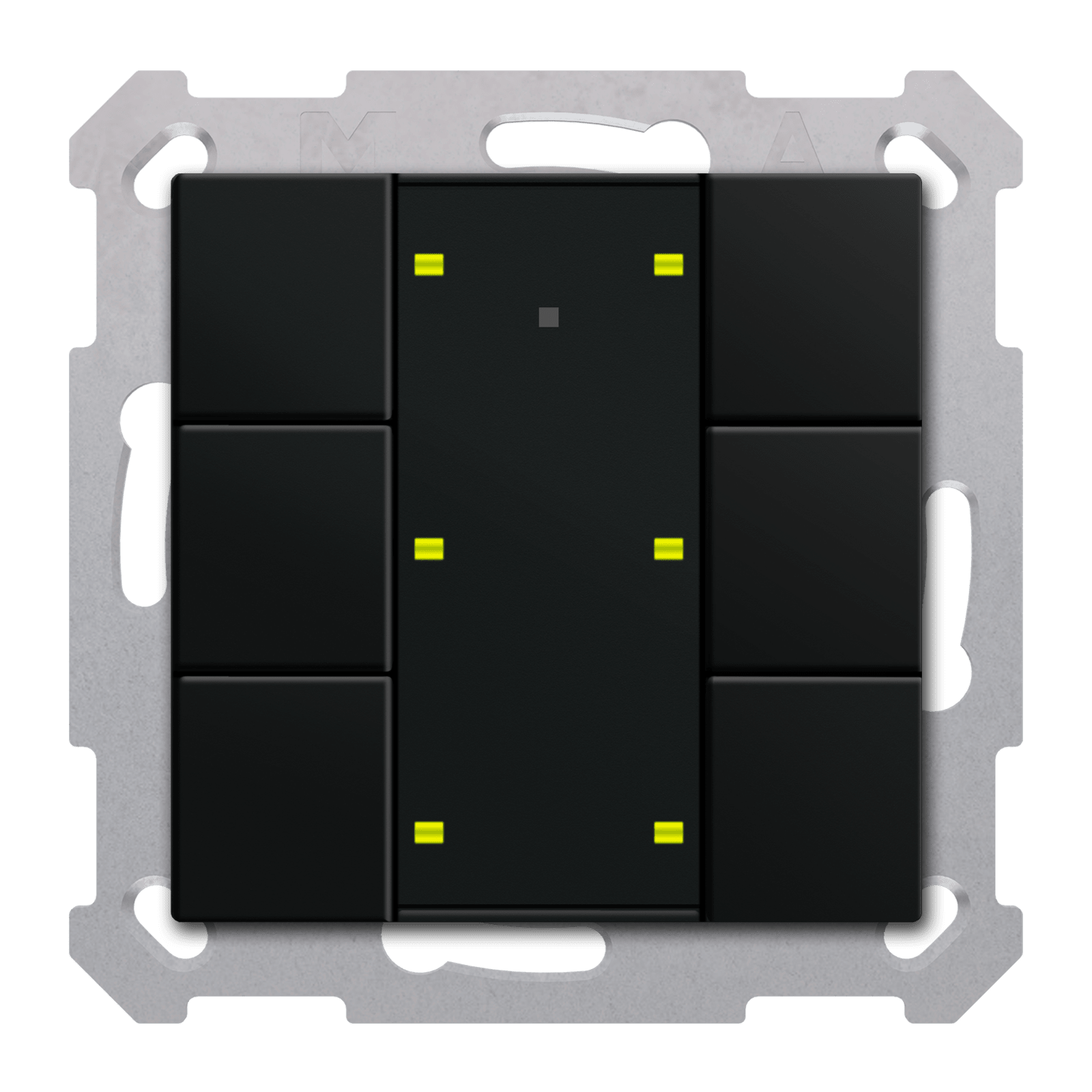 MDT - Tastiera 6 tasti con attuatore, RF KNX,  nero opaco