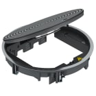 OBO BETTERMANN - Torretta scomparsa con coperchio strutturato Ø325x74 in alluminio pressofuso nero grafite RAL 9011.