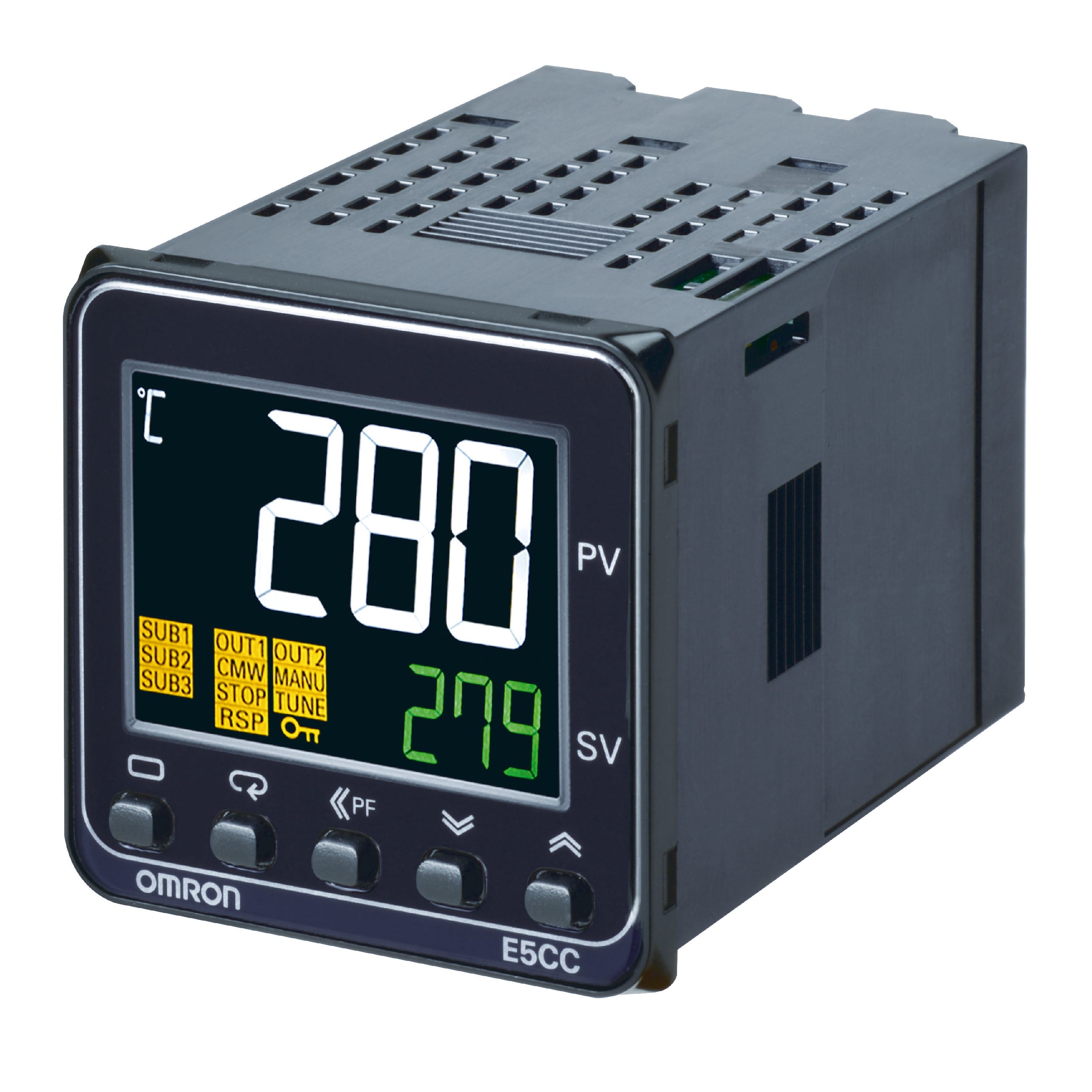 OMRON ELECTRONICS - Termoregolatore digitale E5CC 48x48 mm alimentazione 24 Vca/cc controlli ON/OFF 2-PID ingresso universale 3 uscite relè SPST.