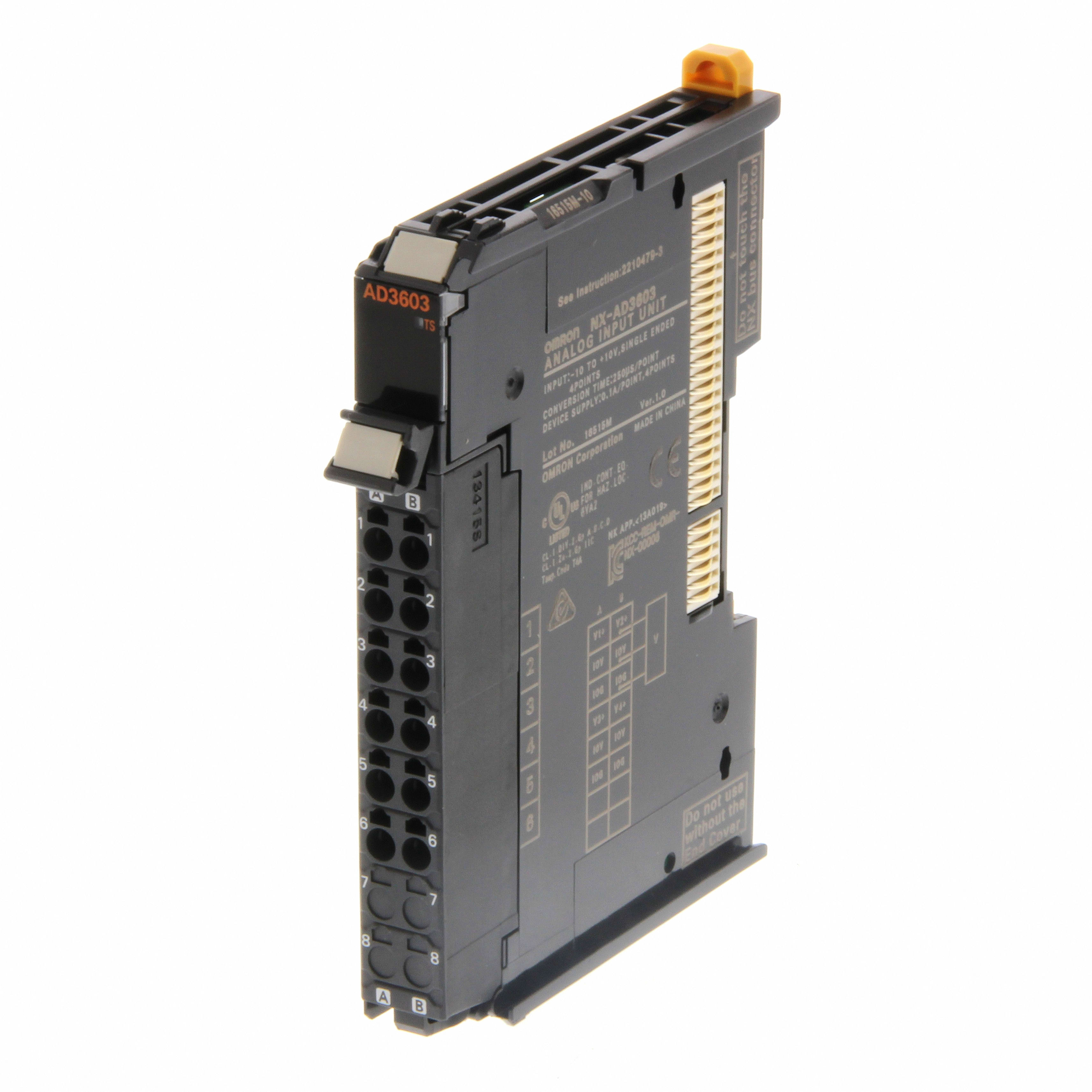 OMRON ELECTRONICS - Modulo I/O serie NX, 4 ingressi analogici -10..+10V, single ended, 8000 punti, 250 µs/ch, Push-In Plus.