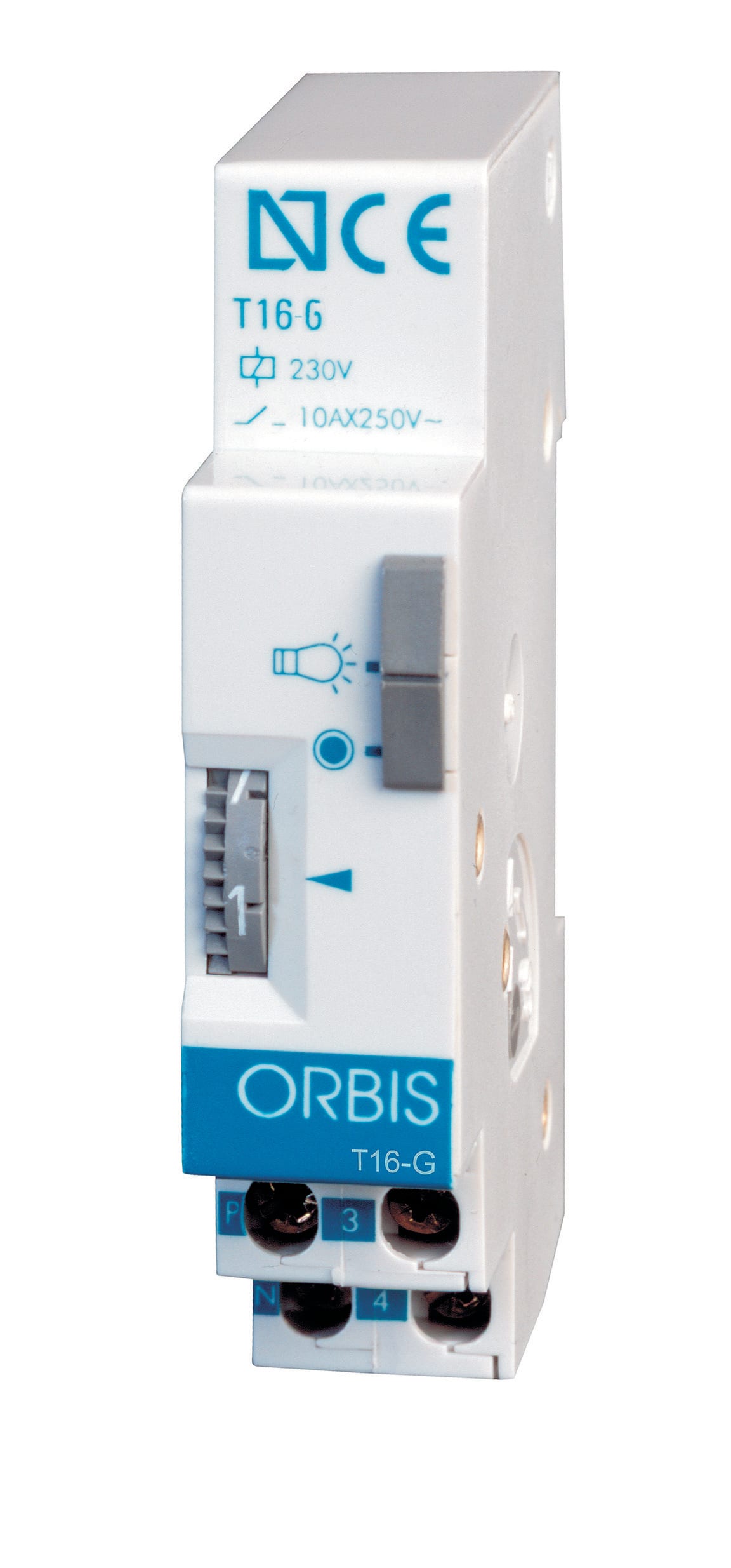 ORBIS - T-16G Automatico Luci Scale 1 modulo DIN, lunga temporizzazione, riarmabile, 120V