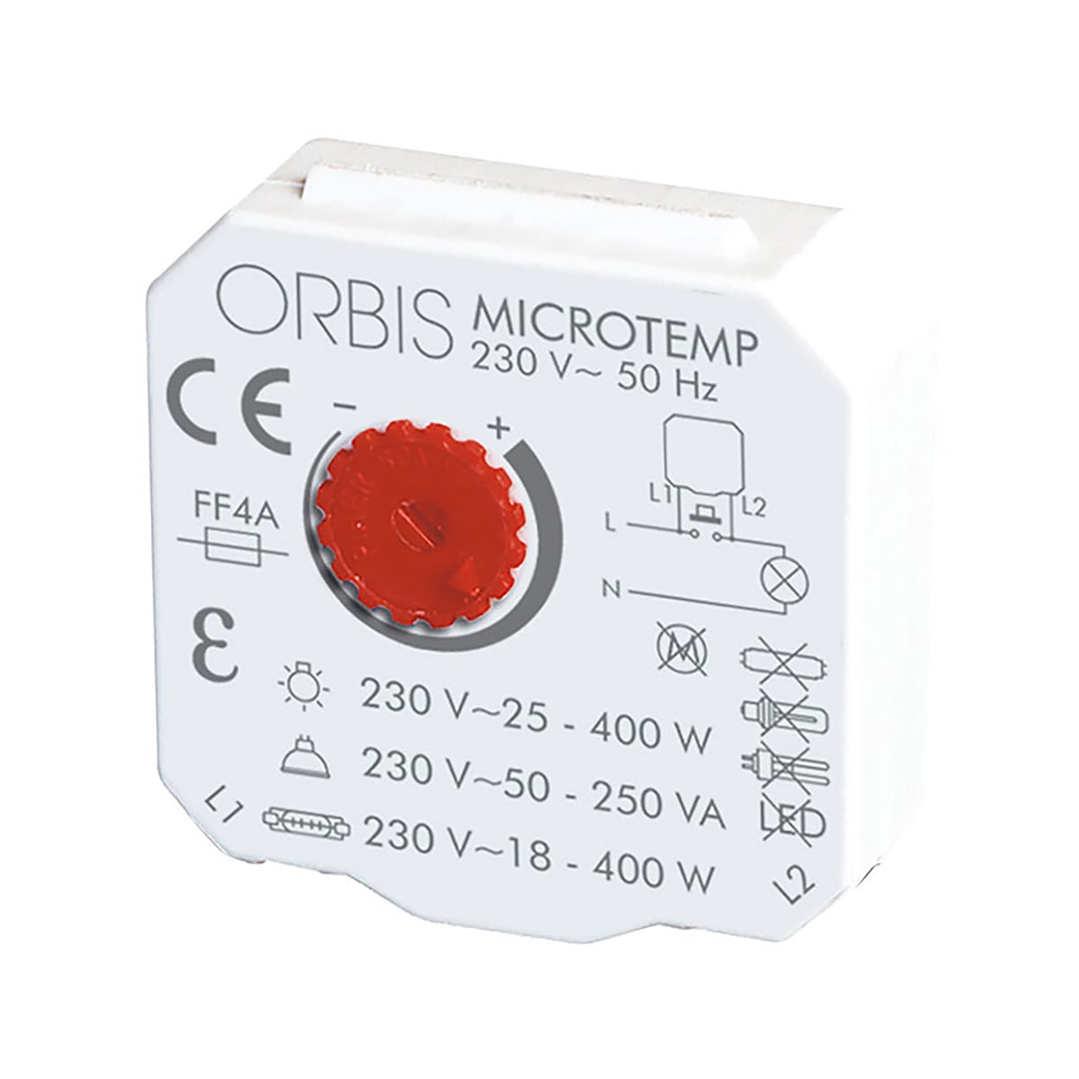 ORBIS - MICROTEMP Automatico luci elettronico, retrofrutto, 230V