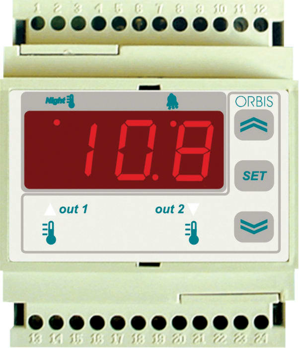 ORBIS - SCD210E5/A665 TERMOREGOLATORE DIGITALE MODULARE , 4 moduli DIN, IN: 1 sonda Tc J-K e 1 digitale, OUT: 1 relè, campo lavoro 0°C +999°C, 230 V