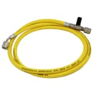ORBIS - Tubo flessibile singolo giallo R22/R407/R32 con rubinetto e depressore attacco 1/4" SAE - 1/4" SAE 45°, lunghezza 1500 mm