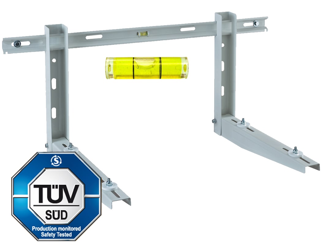 ORBIS - MEP 200/600 LIV, staffa supporto PREMONTATA per unità esterne, certificata TUV,con BARRA per regolazione e livella, portata massima a coppia 200kg