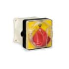 PALAZZOLI - INTERRUTTORE SEZIONATORE 4X63A DA RETROQUADRO DI EMERGENZA MANOPOLA ROSSA TARGHETTA GIALLA SCHEMA CAM 3 IP65