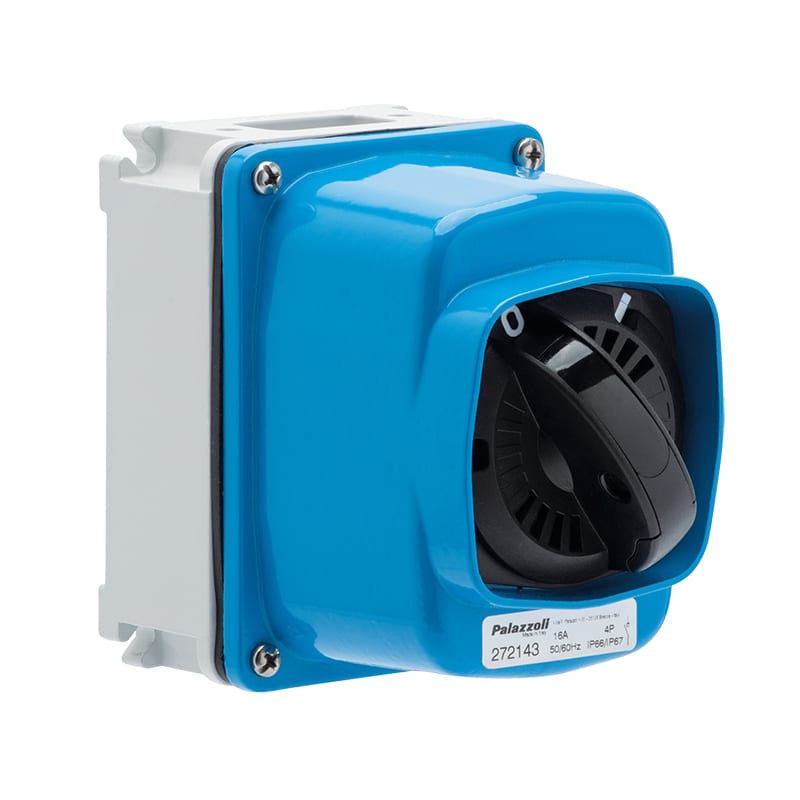 PALAZZOLI - SERIE CAM INTERRUTTORE DA PARETE IN CONTENITORE ALLUMINIO CAM-ALU INT PAR 3X16A HD IP66/67