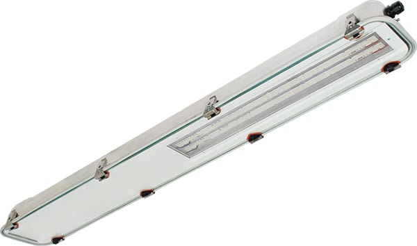 PALAZZOLI - SERIE RINOLED-EX PLAFONIERA L1300 INOX VETRO 46W DIFFONDENTE IP65/IP66 2G2D