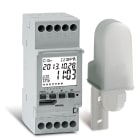 PERRY ELECTRIC - Interruttore orario crepuscolare orario "LUX-TIME" 2 canali - 2 DIN