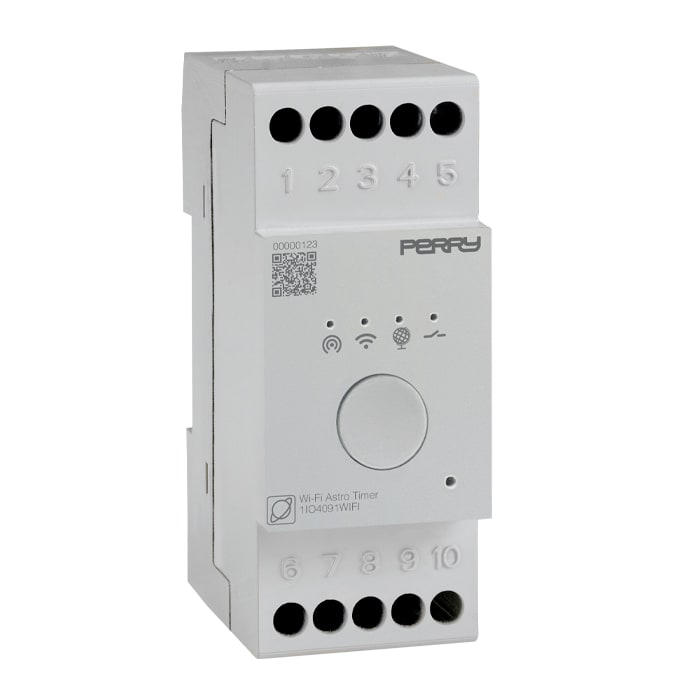 PERRY ELECTRIC - Interruttore orario astronomico Wi-Fi multifunzione con Hotspot - 2 DIN.