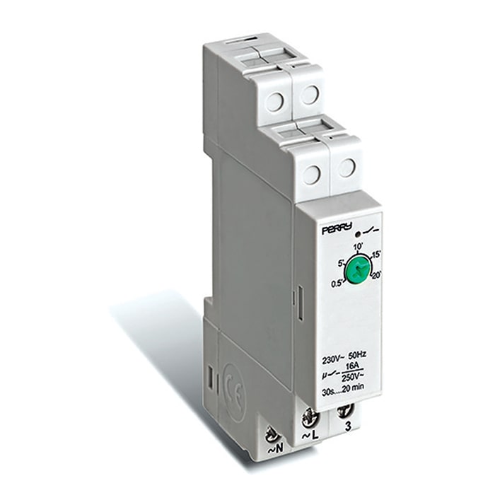 PERRY ELECTRIC - Interruttore temporizzato per scale modulare 1 DIN