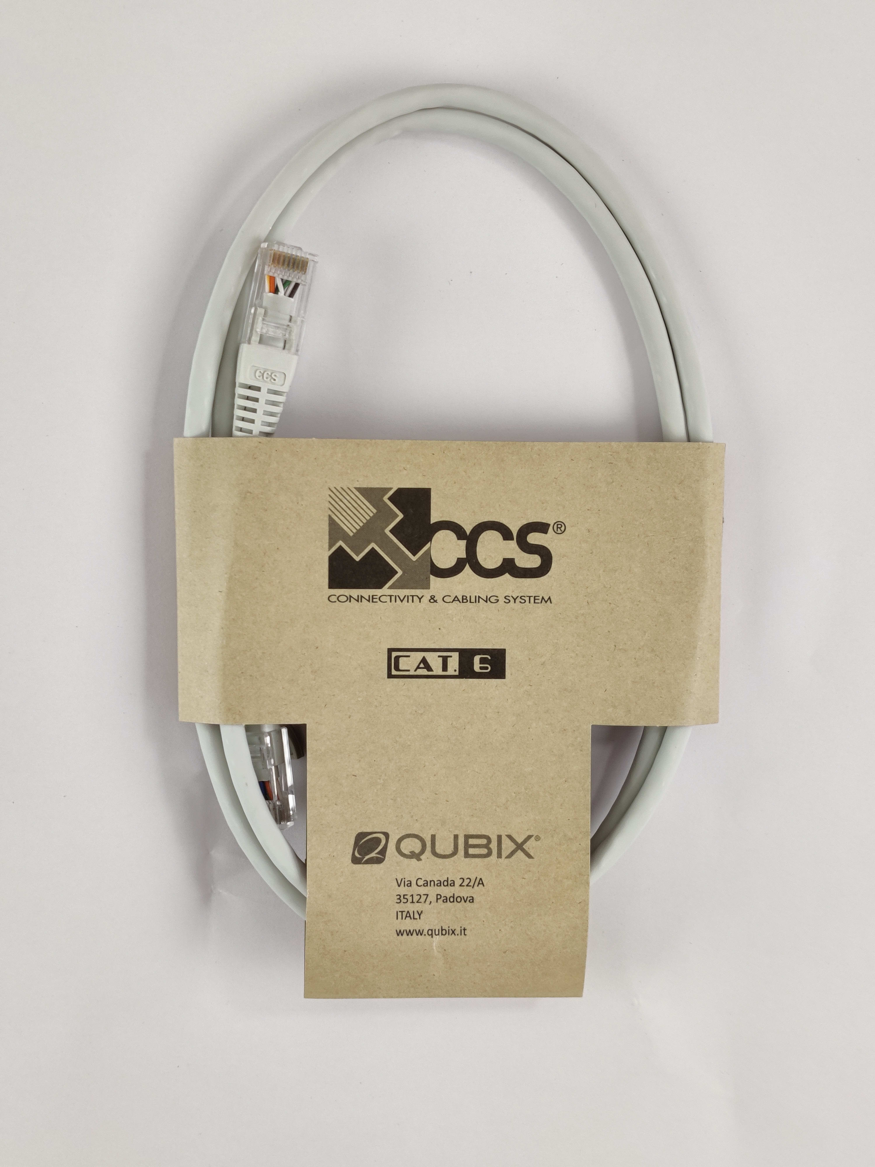 QUBIX - PATCH CORD CCS SLIM C6 U/UTP 1MT LSZH BI