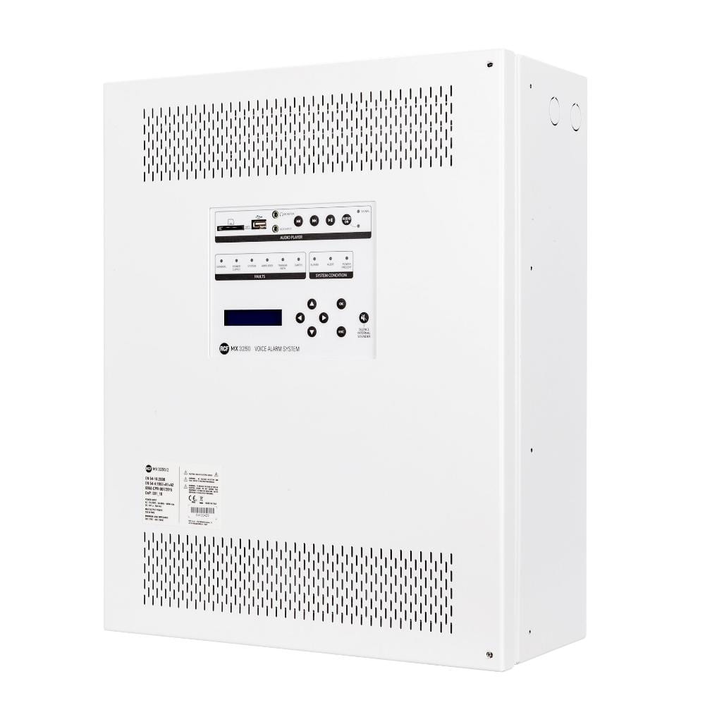 RCF - Amplificatore digitale MX 3250-2 con 2 canali e allarme vocale EN54, potenza 250 W.