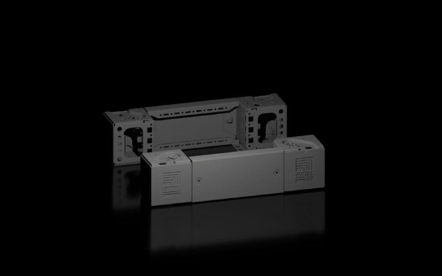 RITTAL - VX Angolare zoccolo con flangia, anteriore/posteriore, altezza 100 mm, per larghezza 400 mm