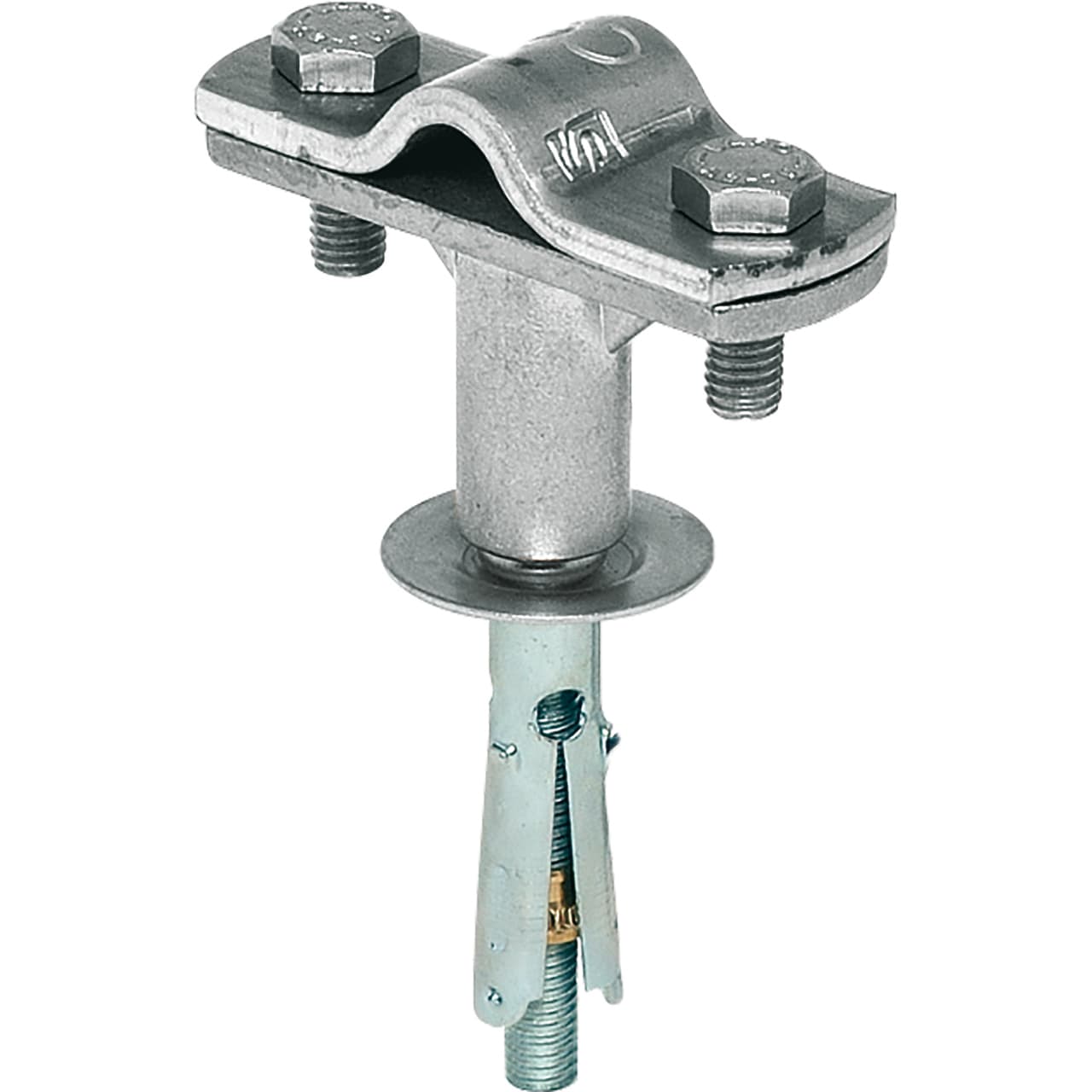 SATI - Supporto per tondo in zamak zincata con tassello in ferro 9x45 mm per piatti 20-30 mm