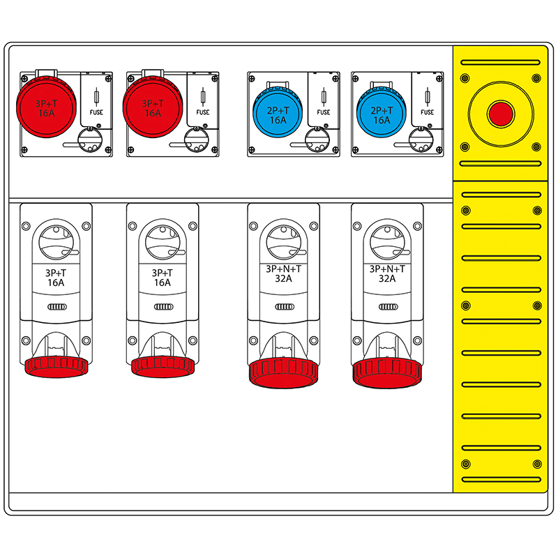SCAME PARRE - MBOX5 MORSETTIERA+EMERGENZA PRESE C/FUS.