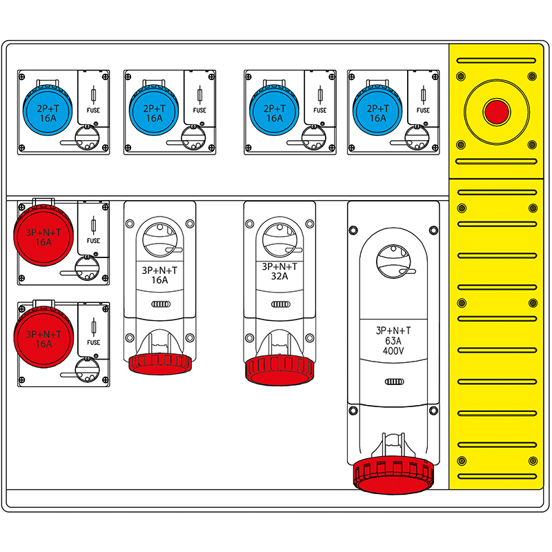 SCAME PARRE - MBOX5 MORSETTIERA+EMERGENZA PRESE C/FUS.