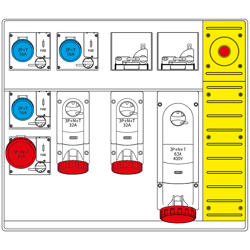 SCAME PARRE - MBOX5 MORSETTIERA+EMERGENZA PRESE C/FUS.