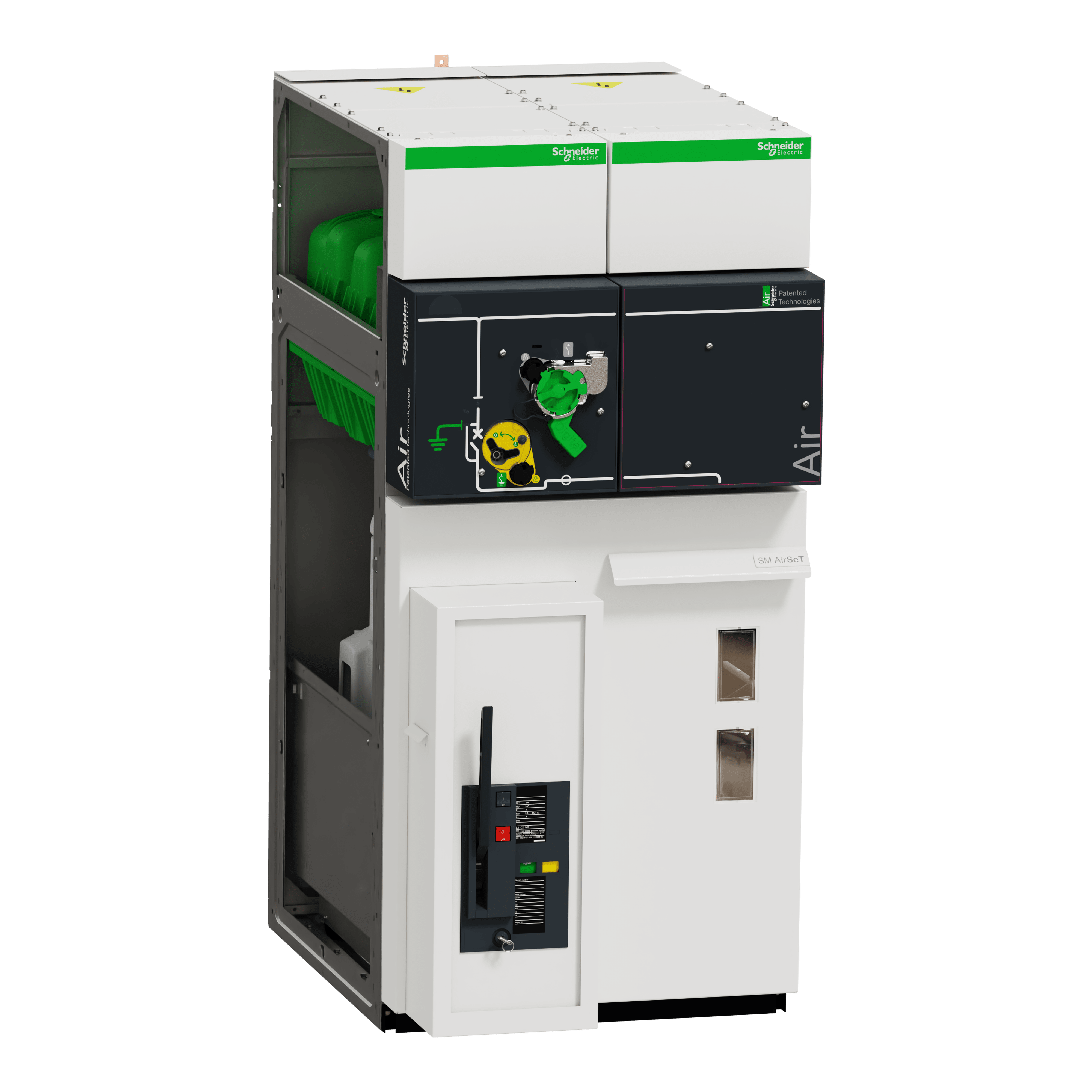 SCHNEIDER ELECTRIC - Quadro MT secondaria isolato in aria, SM AirSeT, 24kV, AT7-B, 12,5kA 1s, 630A, AF, 12,5kA 0,5s, 20kV, CDTS, P1-T, con TV, resistenza anticondensa