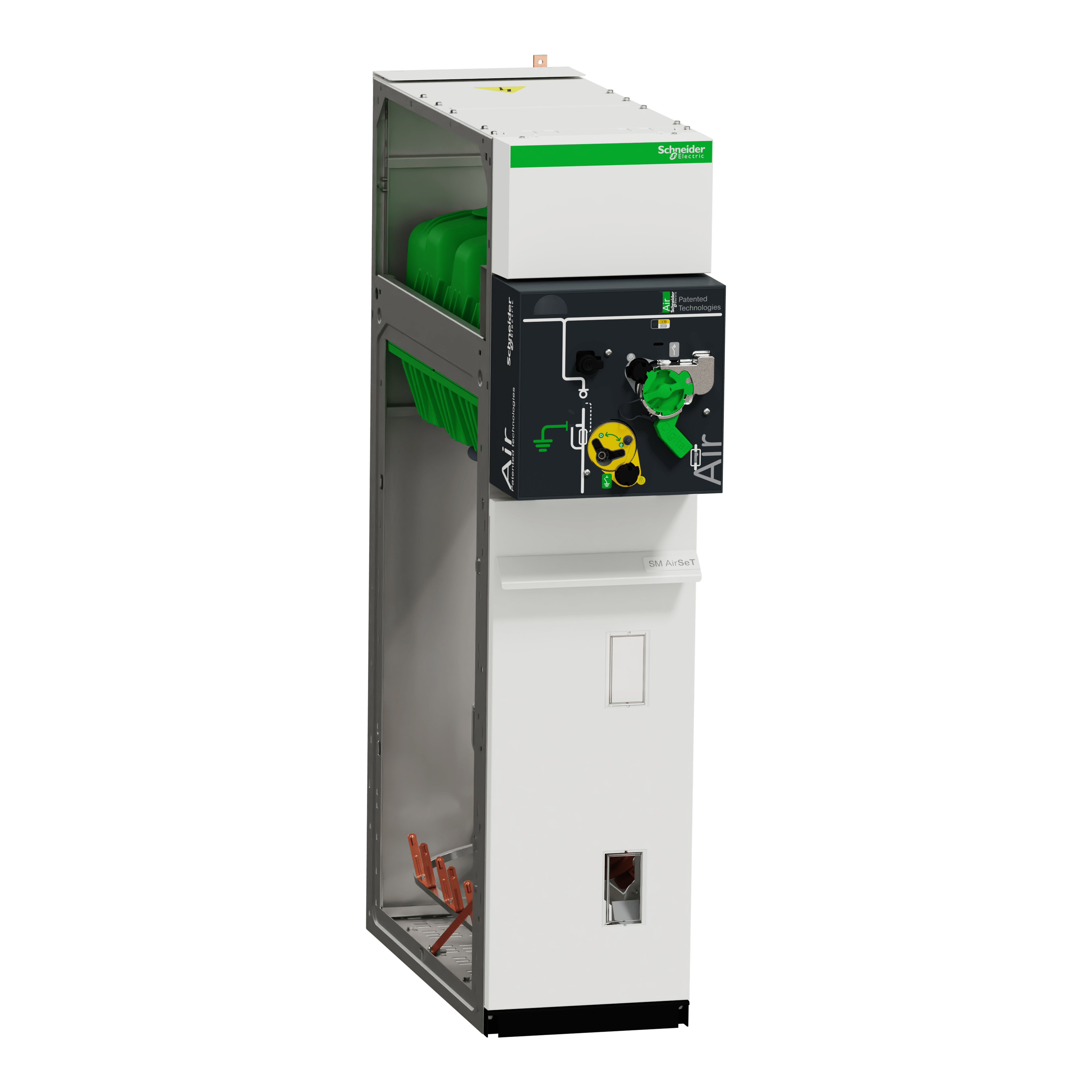 SCHNEIDER ELECTRIC - Quadro MT secondaria isolato in aria, SM AirSeT, unità IMS combinato con fusibili QM, 24kV, 200A, 16kA 1 s, CD2, Fusarc CF, larghezza 375mm