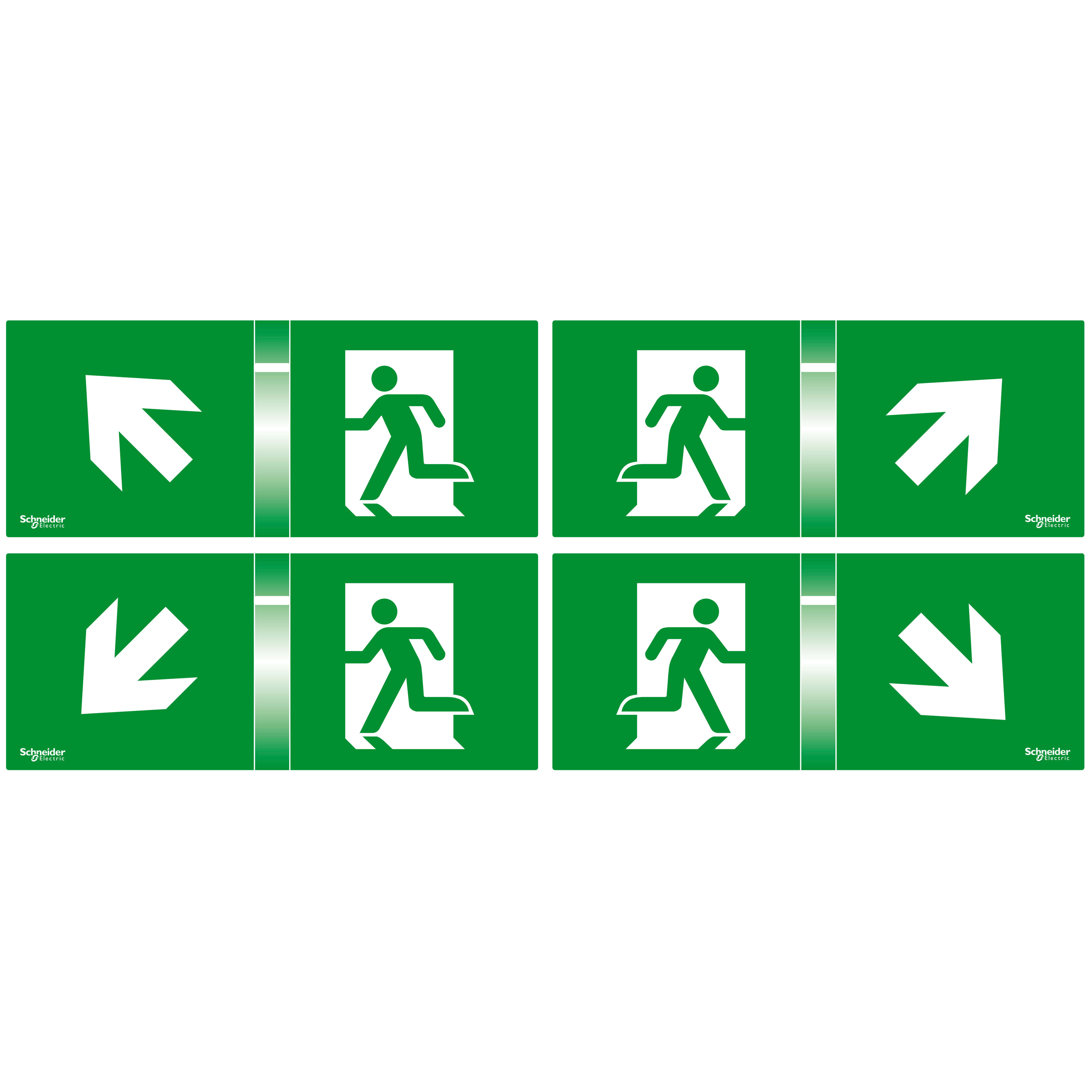 SCHNEIDER ELECTRIC - 4 Schermi 45 gradi per Kit Segnalalazione Exiway Smartled 24m, Accessorio di Segnalazione