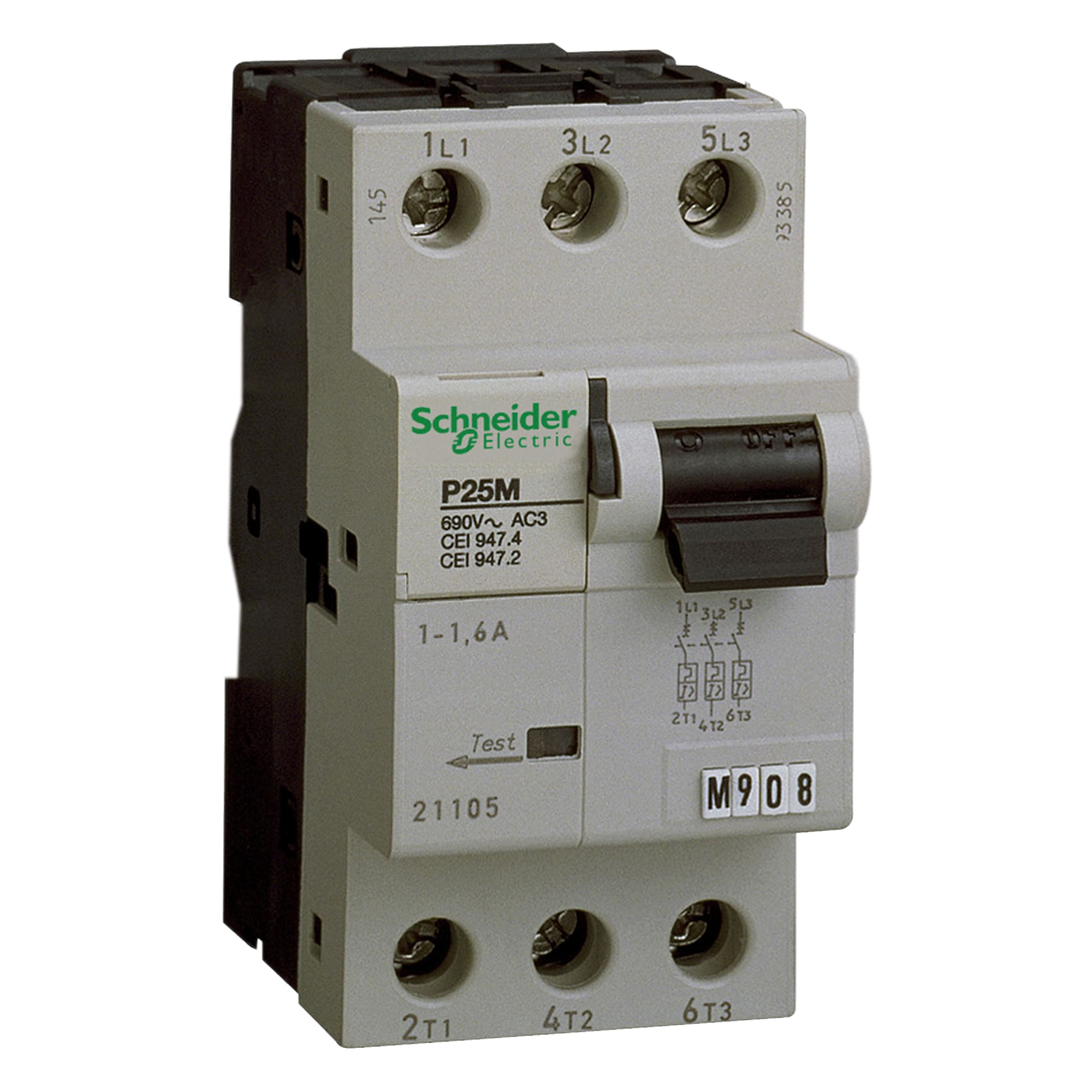 SCHNEIDER ELECTRIC - Interruttore protezione motore P25M 3P 0,63÷1A