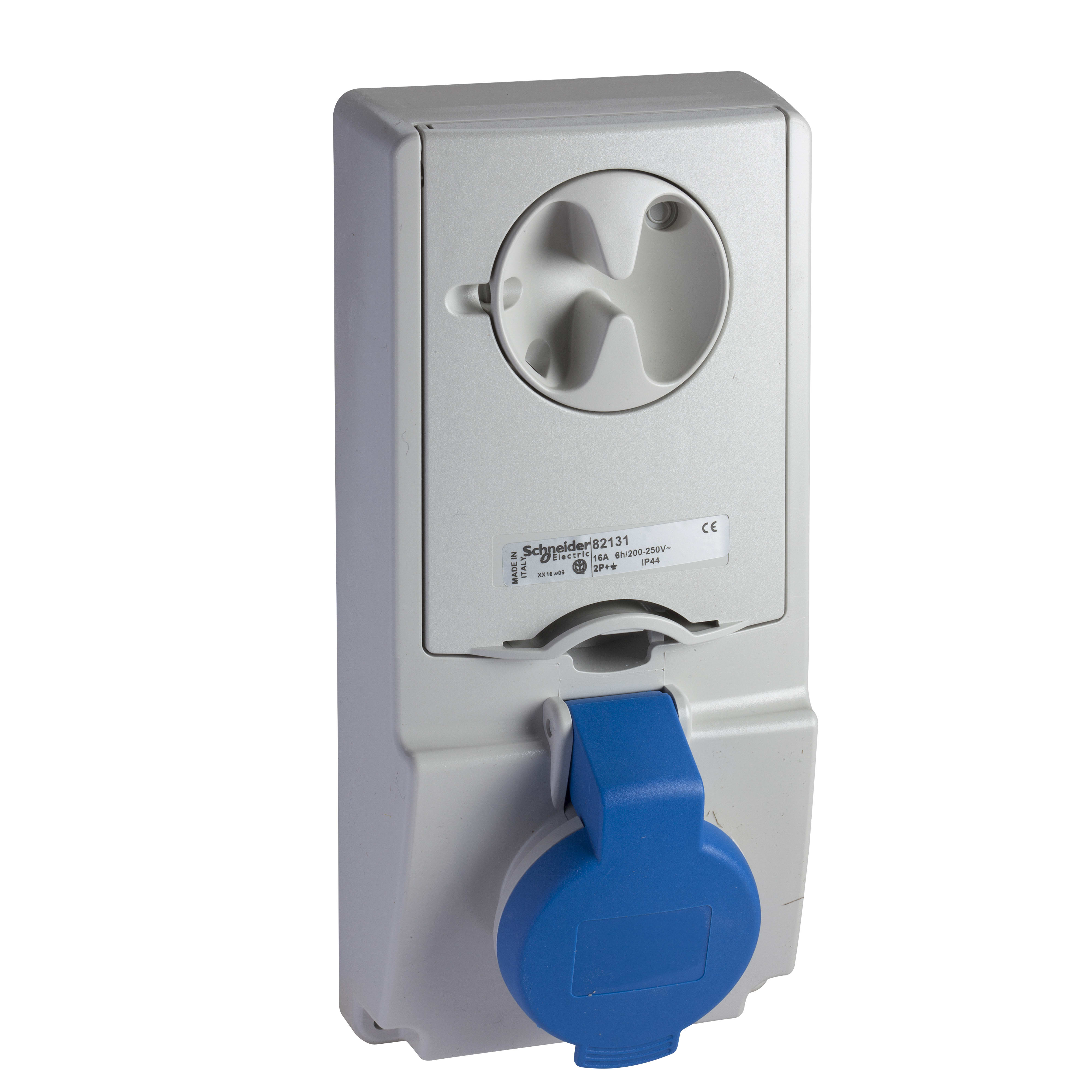 SCHNEIDER ELECTRIC - Presa da incasso interbloccata con fusibile Unika IP44 16A 220V 3P+N+T