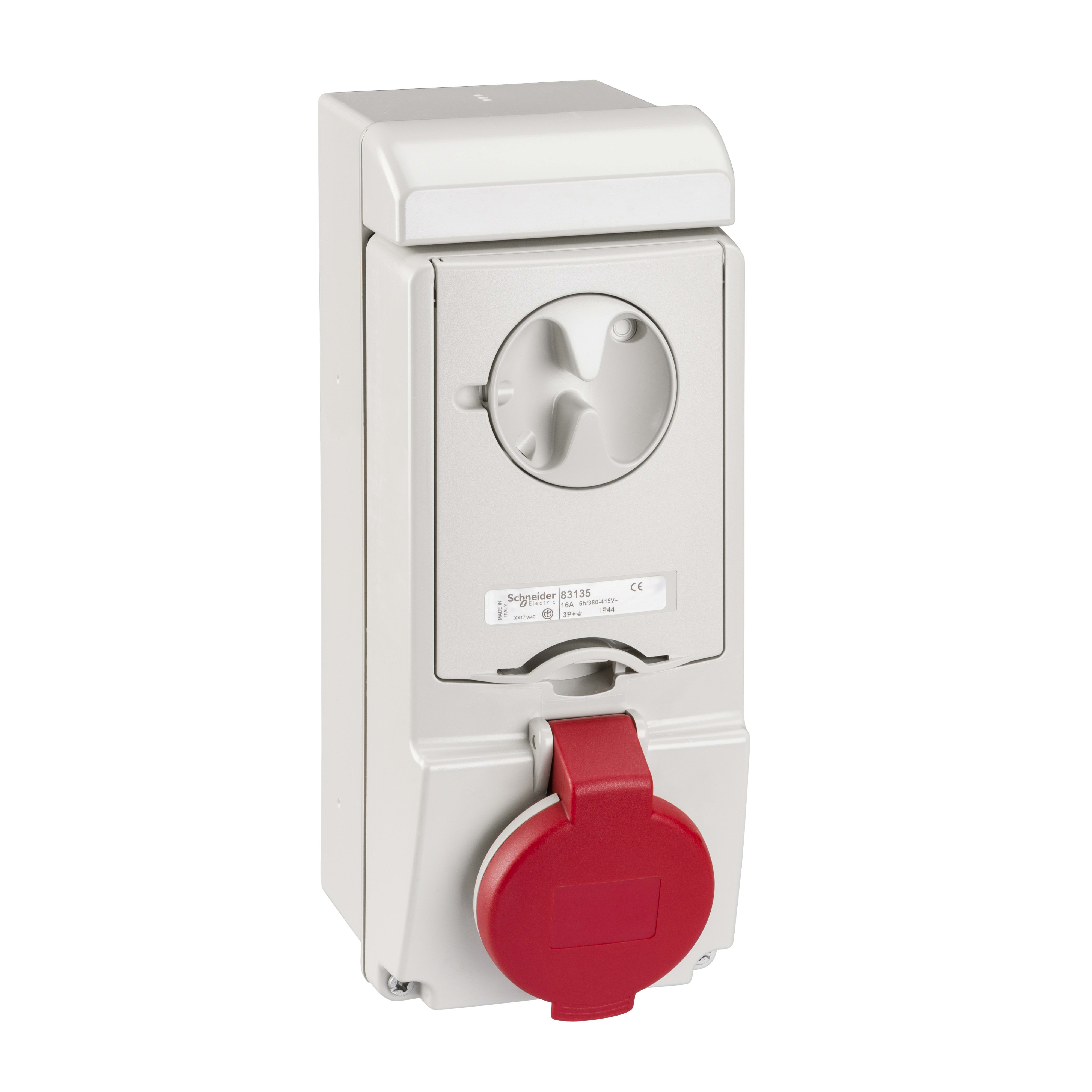 SCHNEIDER ELECTRIC - Presa da parete interbloccata fusibilata Unika IP44 16A 380V 3P+T