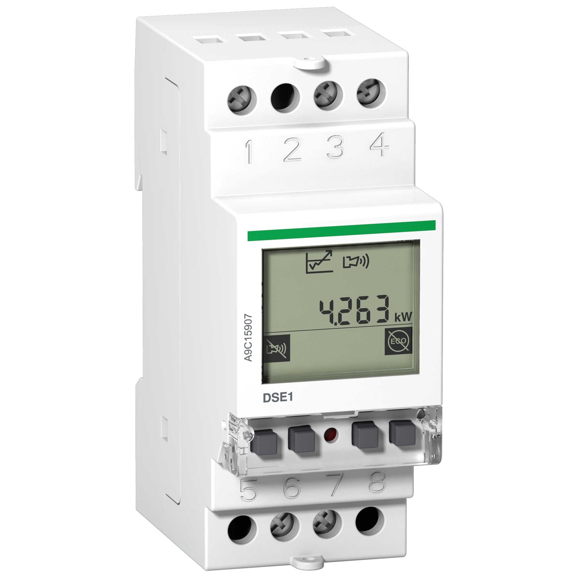 SCHNEIDER ELECTRIC - Controllo carichi, Acti9, DSE, 1P, controllo a cascata, 3,5..32 A +/- 1%, 230 V CA +/- 10 % a 50/60 Hz