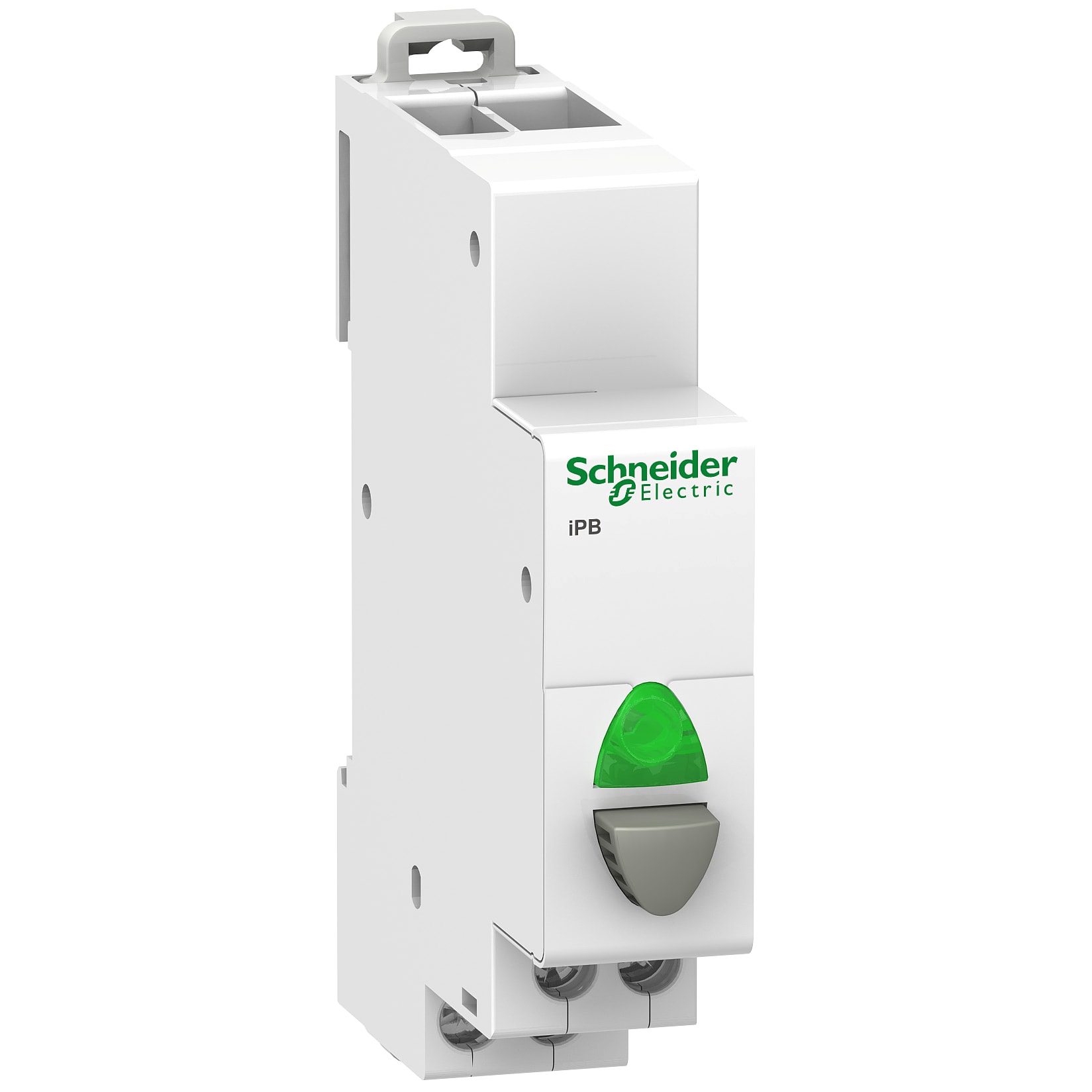 SCHNEIDER ELECTRIC - Pulsante iPB 1NA 20A 250Vca grigio e spia verde 110÷230Vca