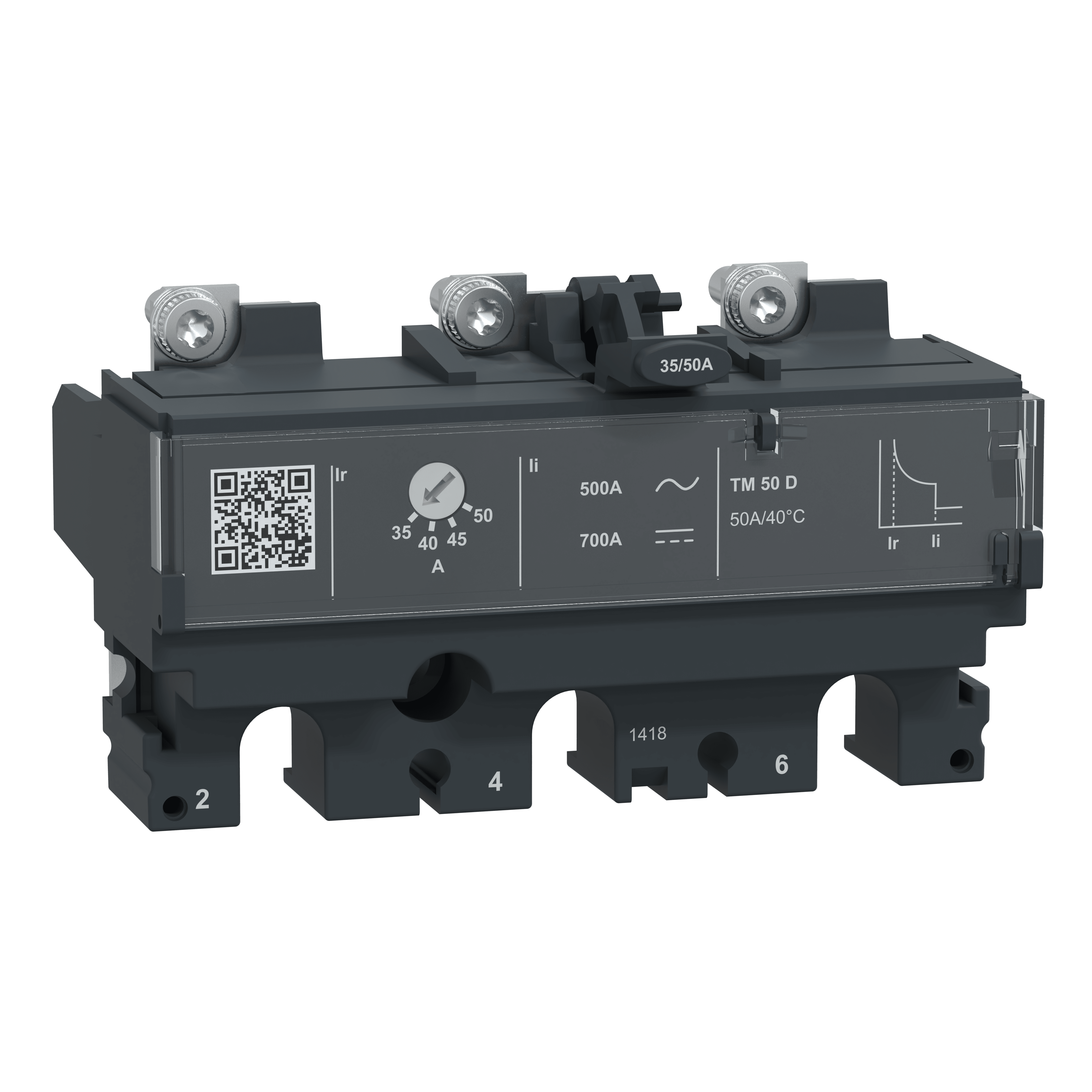 SCHNEIDER ELECTRIC - Sganciatore TM50D, ComPacT NSX100/160, 3 poli, protezioni magnetotermiche, valore nominale 50A