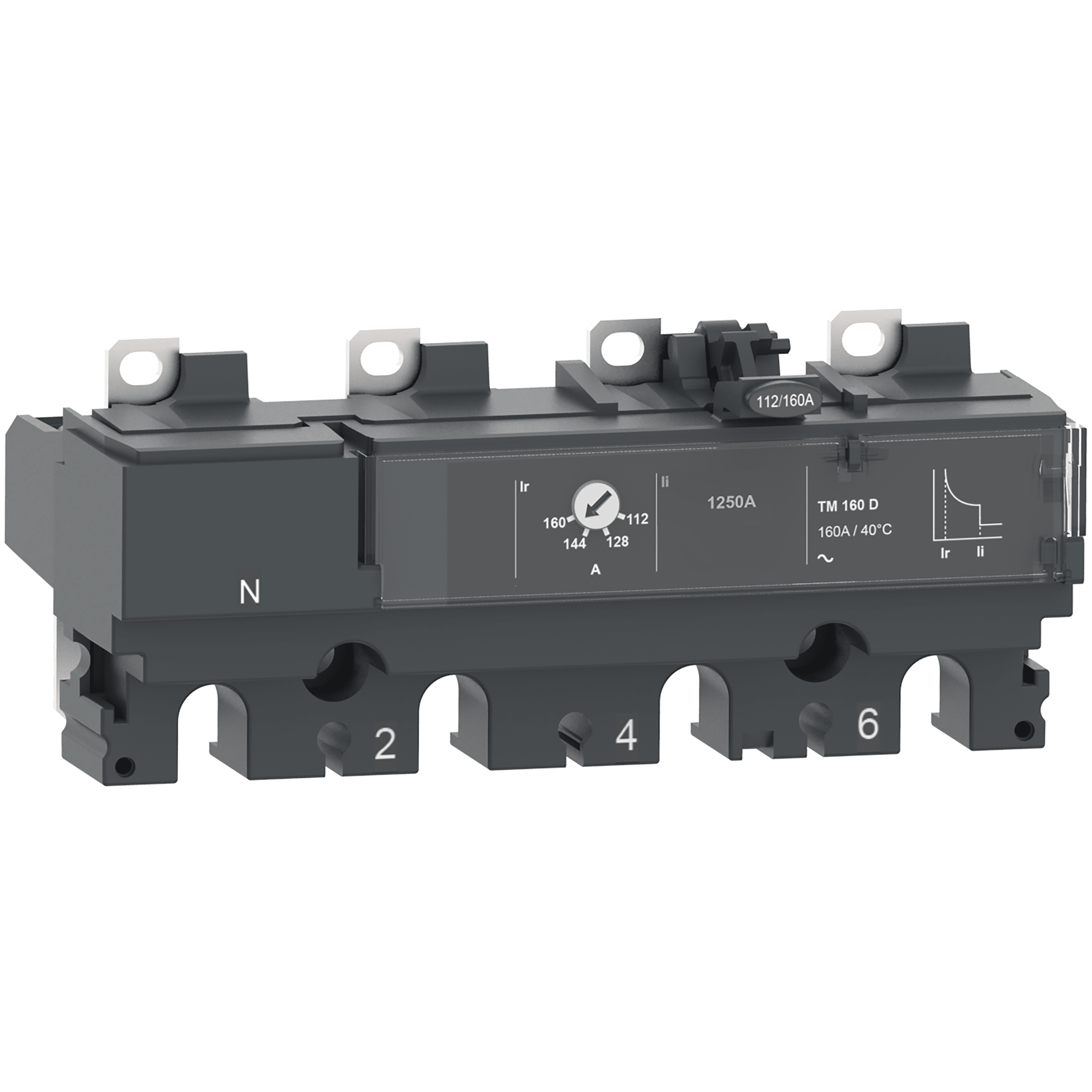 SCHNEIDER ELECTRIC - Sganciatore TM160D, ComPacT NSX160, 4 poli 3D (neutro non protetto), protezioni magnetotermiche, valore nominale 160A