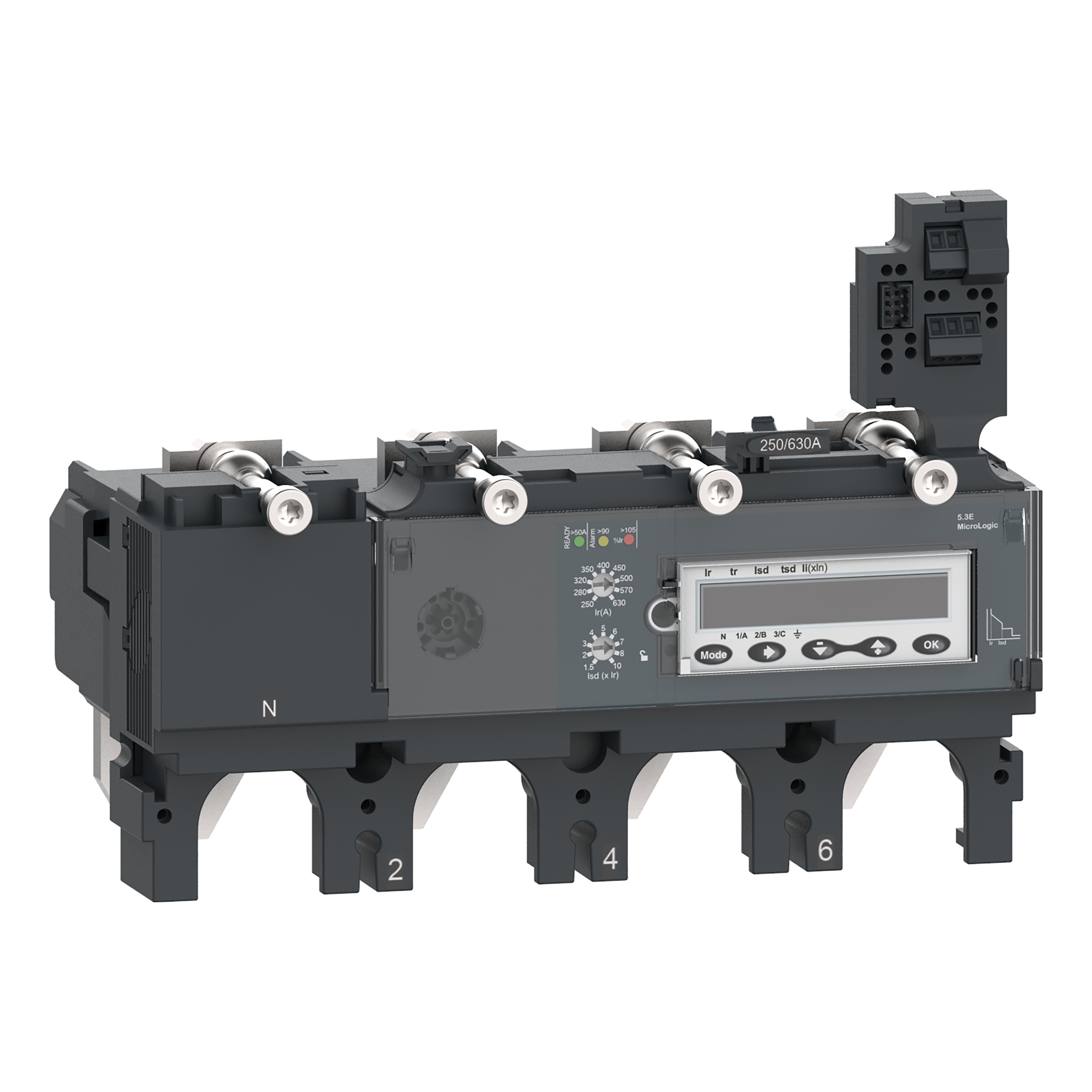 SCHNEIDER ELECTRIC - Sganciatore MicroLogic 5.3E, ComPacT NSX630, 4 poli, protezioni elettroniche di base, misuratore di energia, valore nominale 630A
