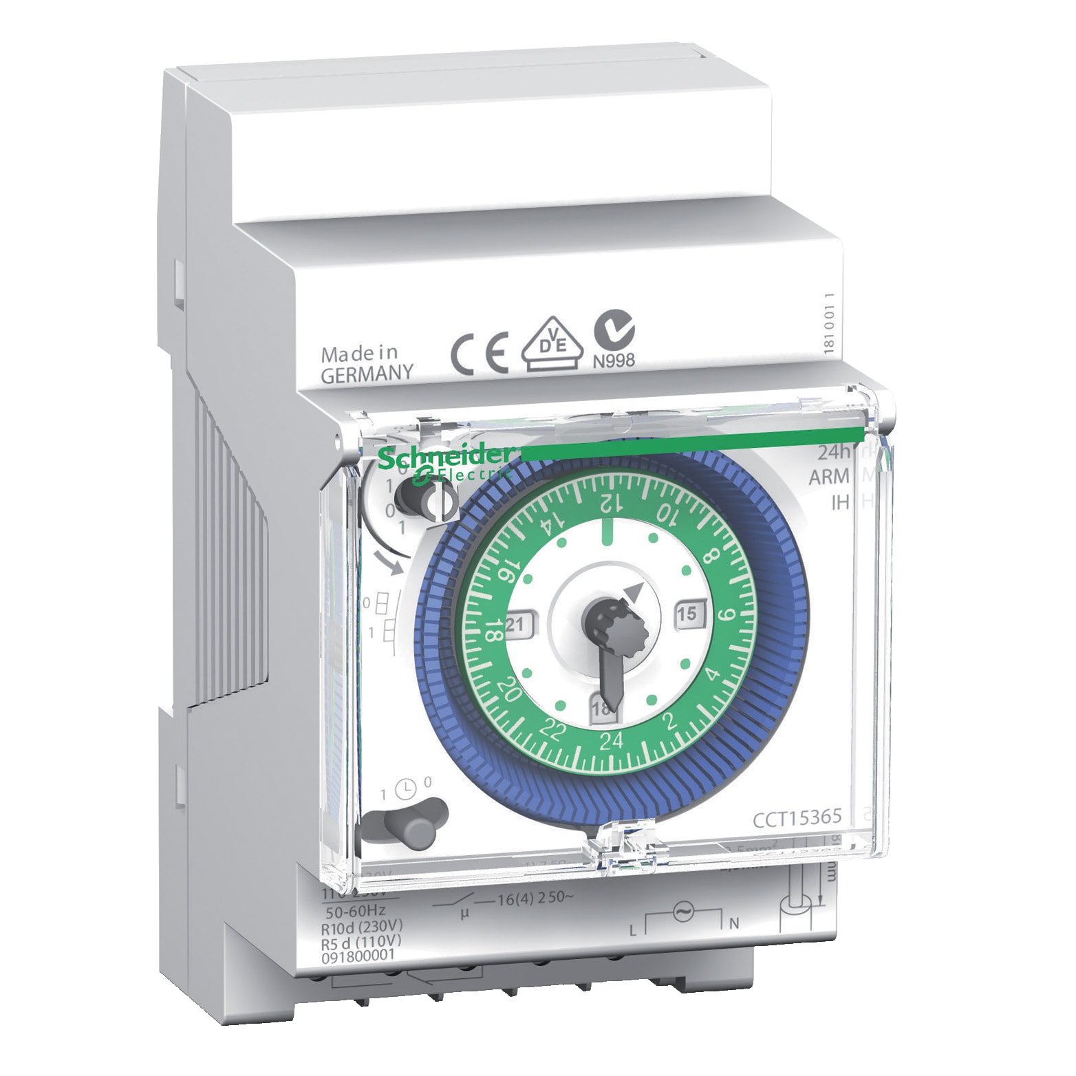 SCHNEIDER ELECTRIC - Interruttore orario meccanico IH, 24h, 1 canale, con memoria