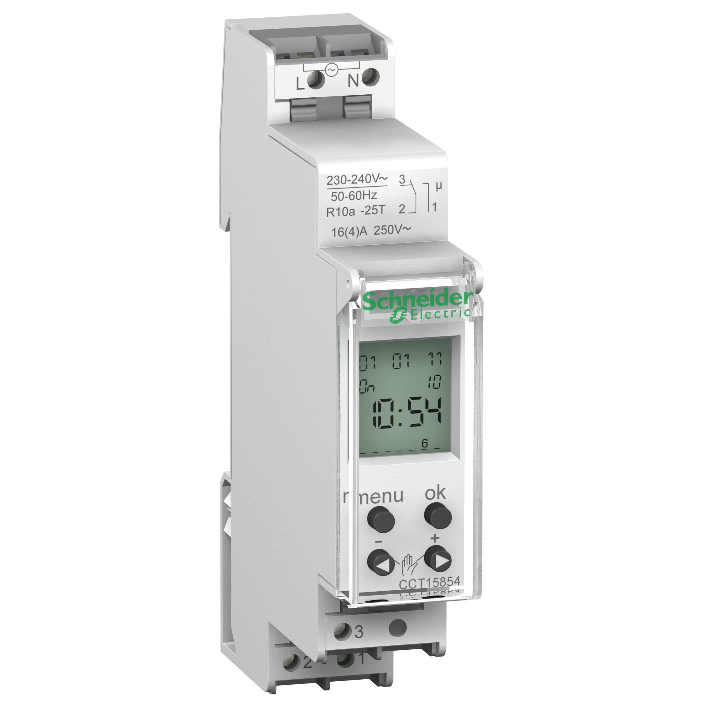 SCHNEIDER ELECTRIC - Interruttore orario digitale IHP, 18mm, 1 canale, 24h+7g, 56 memorie