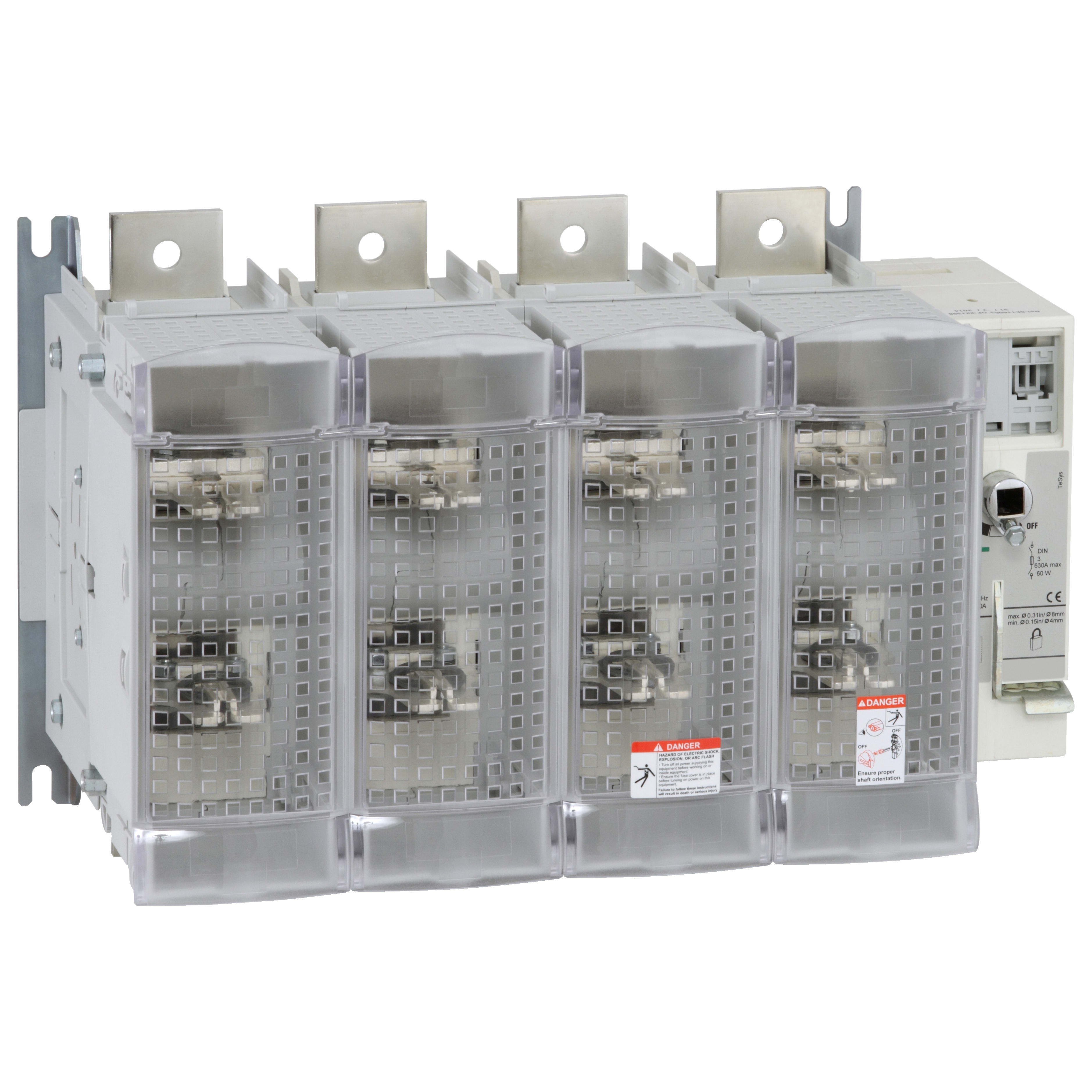 SCHNEIDER ELECTRIC - Interruttore Sezionatore con fusibile, TeSys, GS2S, 4 poli - 630A - DIN 3