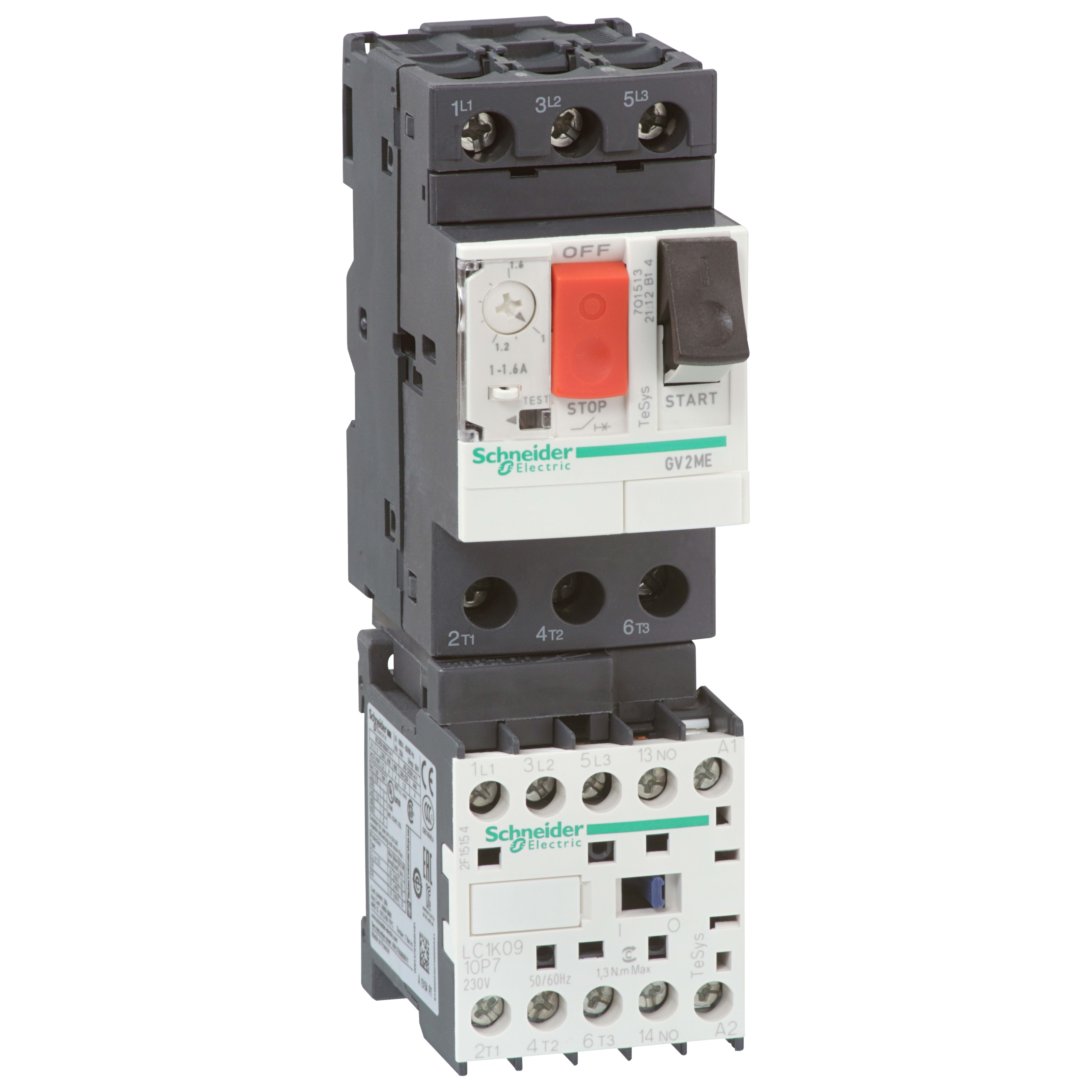 SCHNEIDER ELECTRIC - Avviatore diretto - TeSys GV2ME - 1,6...2,5 A - 24 Vcc