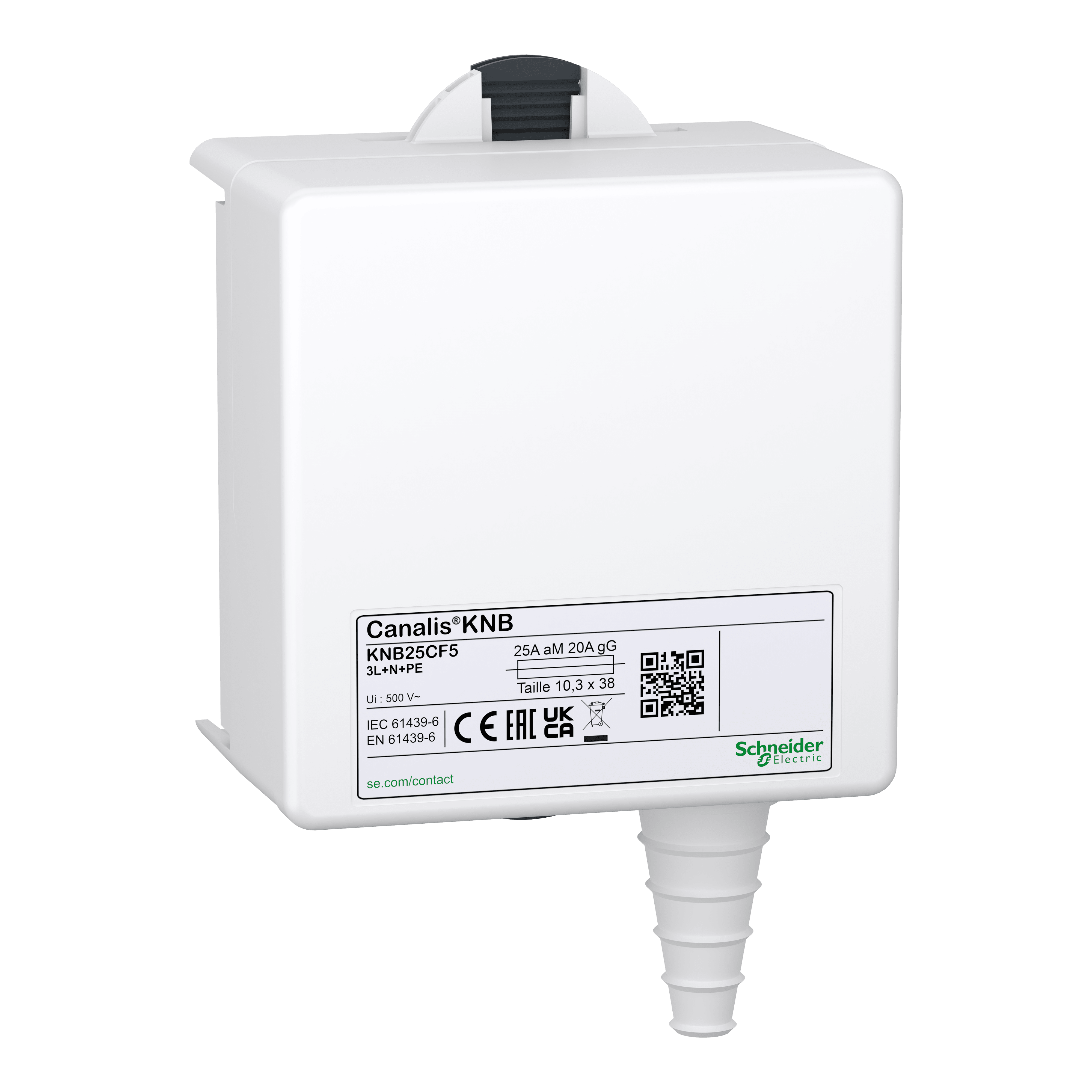 SCHNEIDER ELECTRIC - Canalis - Unità di derivazione per fusibile NF - 10 x 38 - 25 A - 3L + N + PE
