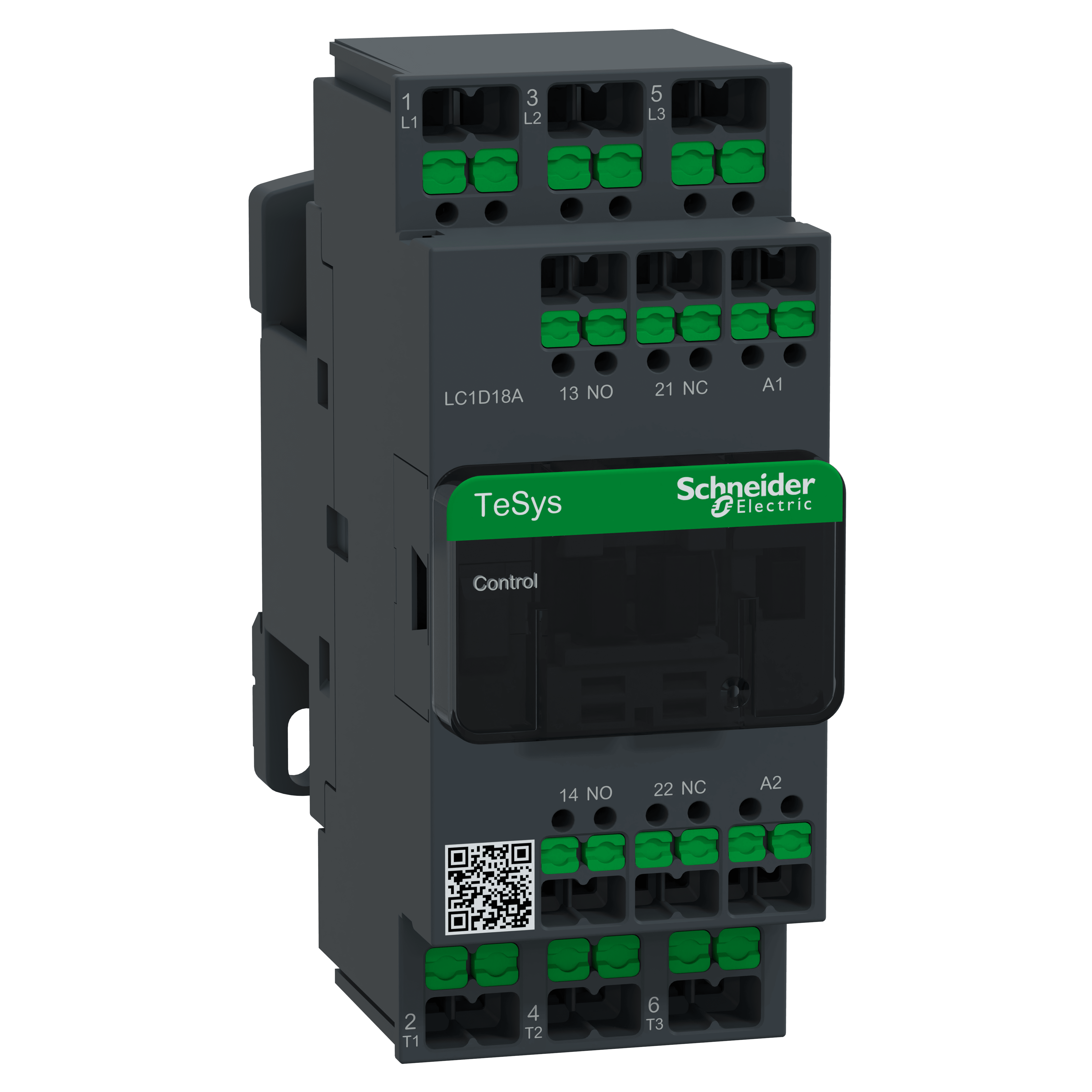 SCHNEIDER ELECTRIC - Contattore, TeSys Deca, 3P(3NO), AC-3/3e, <=440 V, 18 A, bobina 24 V CA 50/60 Hz, terminali SNAP IN