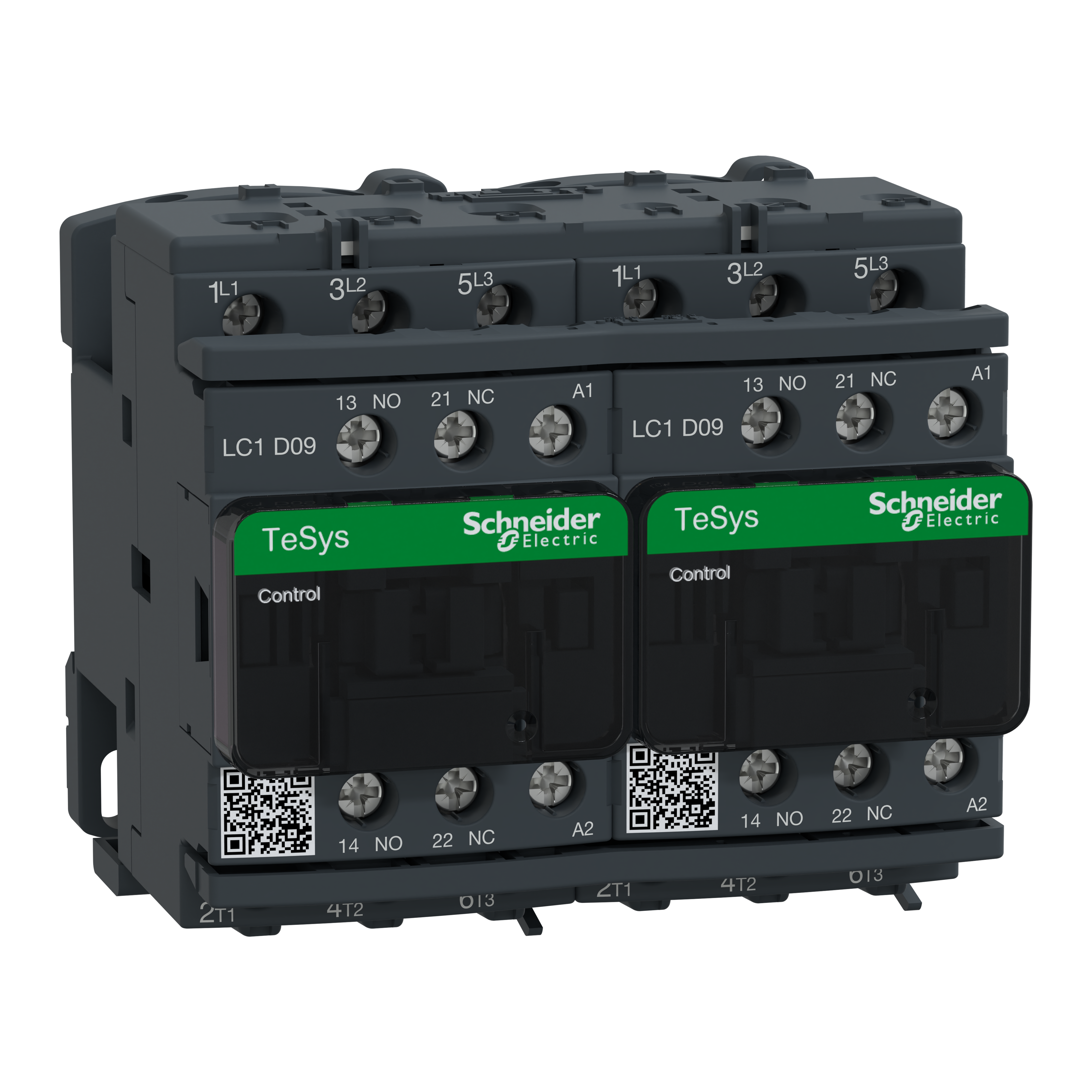 SCHNEIDER ELECTRIC - Reversing Contactor, TeSys Deca, 3P(3NO), AC-3, <=440V, 9A, 120V AC 50/60Hz coil, screw clamp terminals